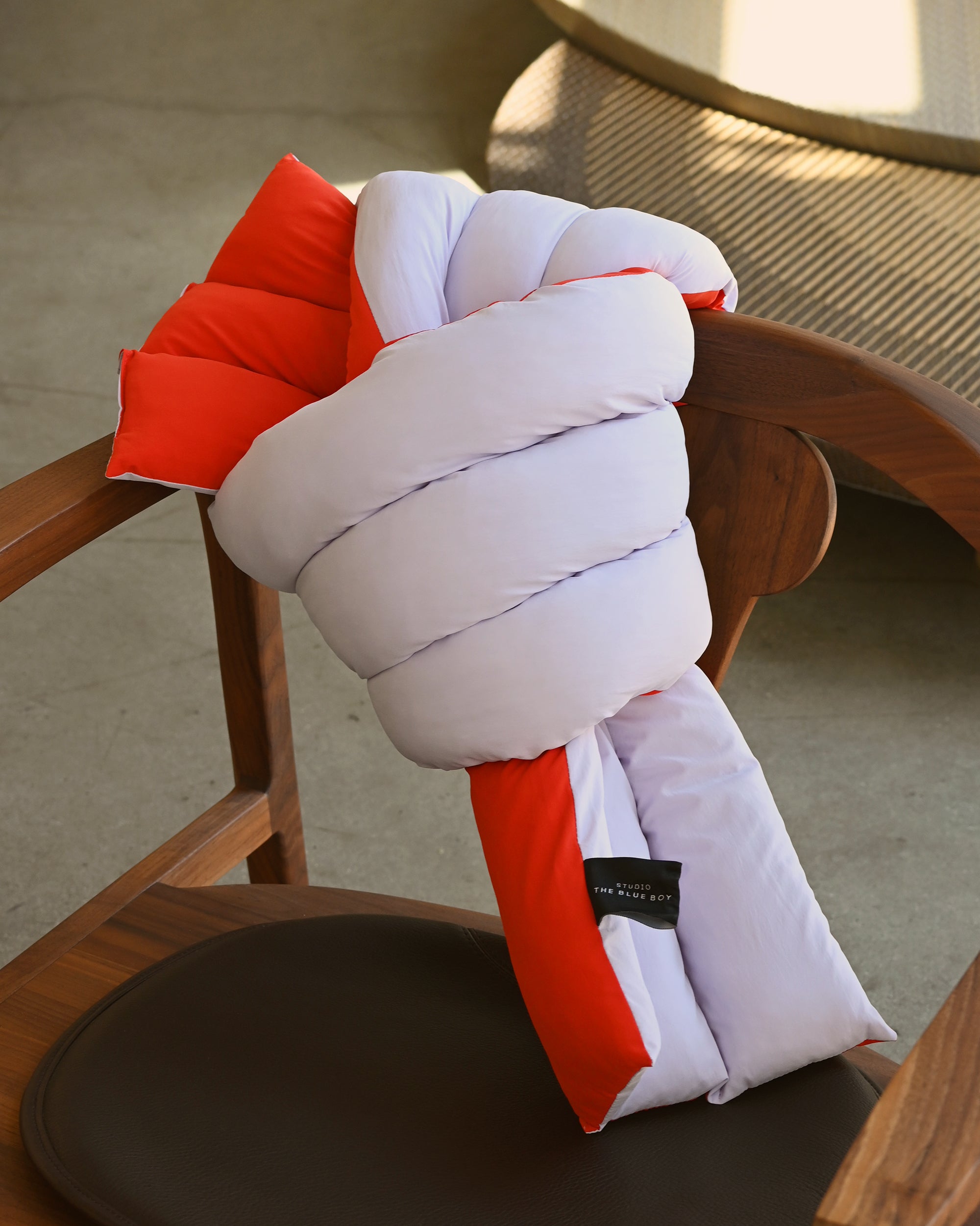 Musubi Cushion - Color Blocking Recycled Polyester | Capri Peach