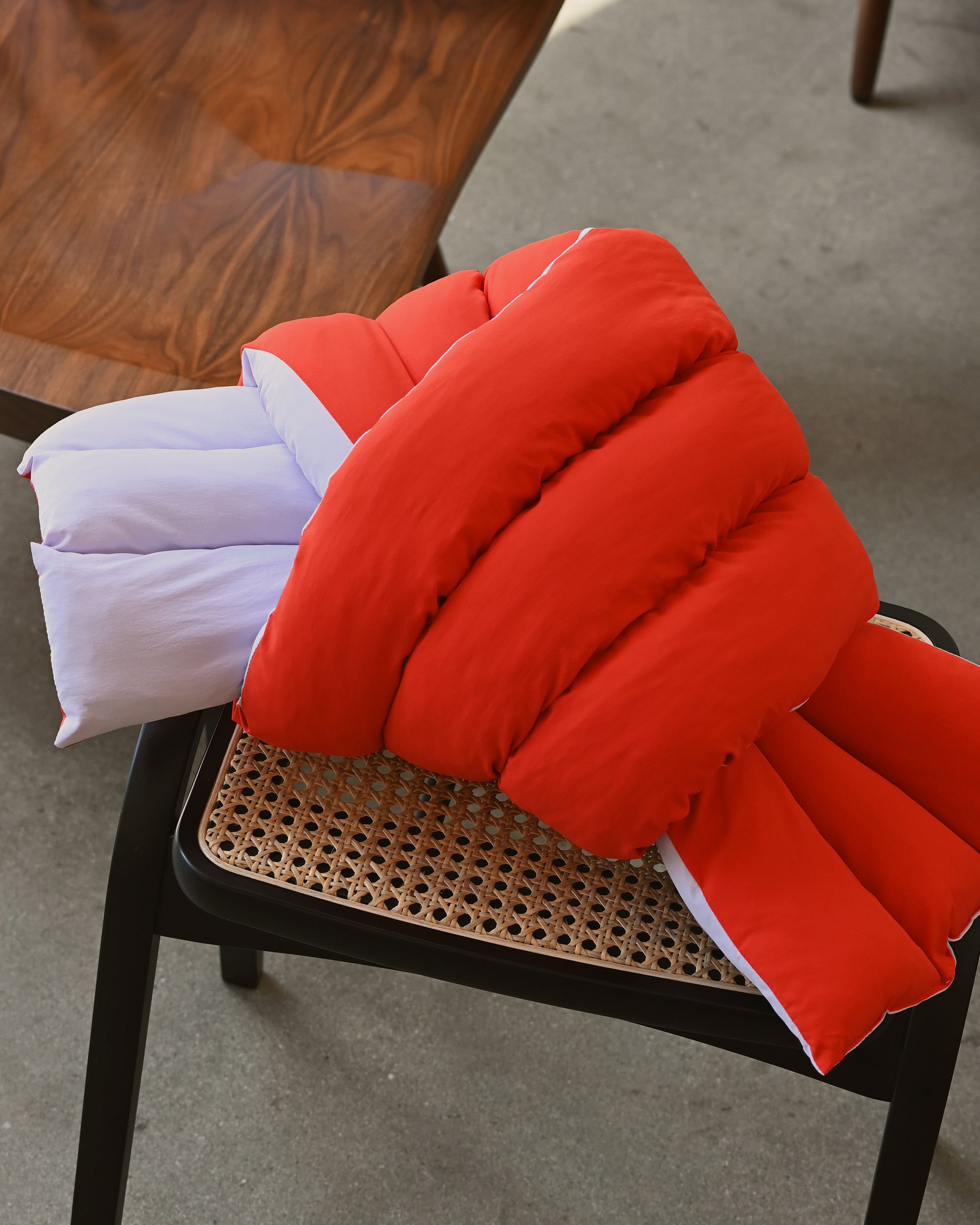 Musubi Cushion - Color Blocking Recycled Polyester | Capri Peach