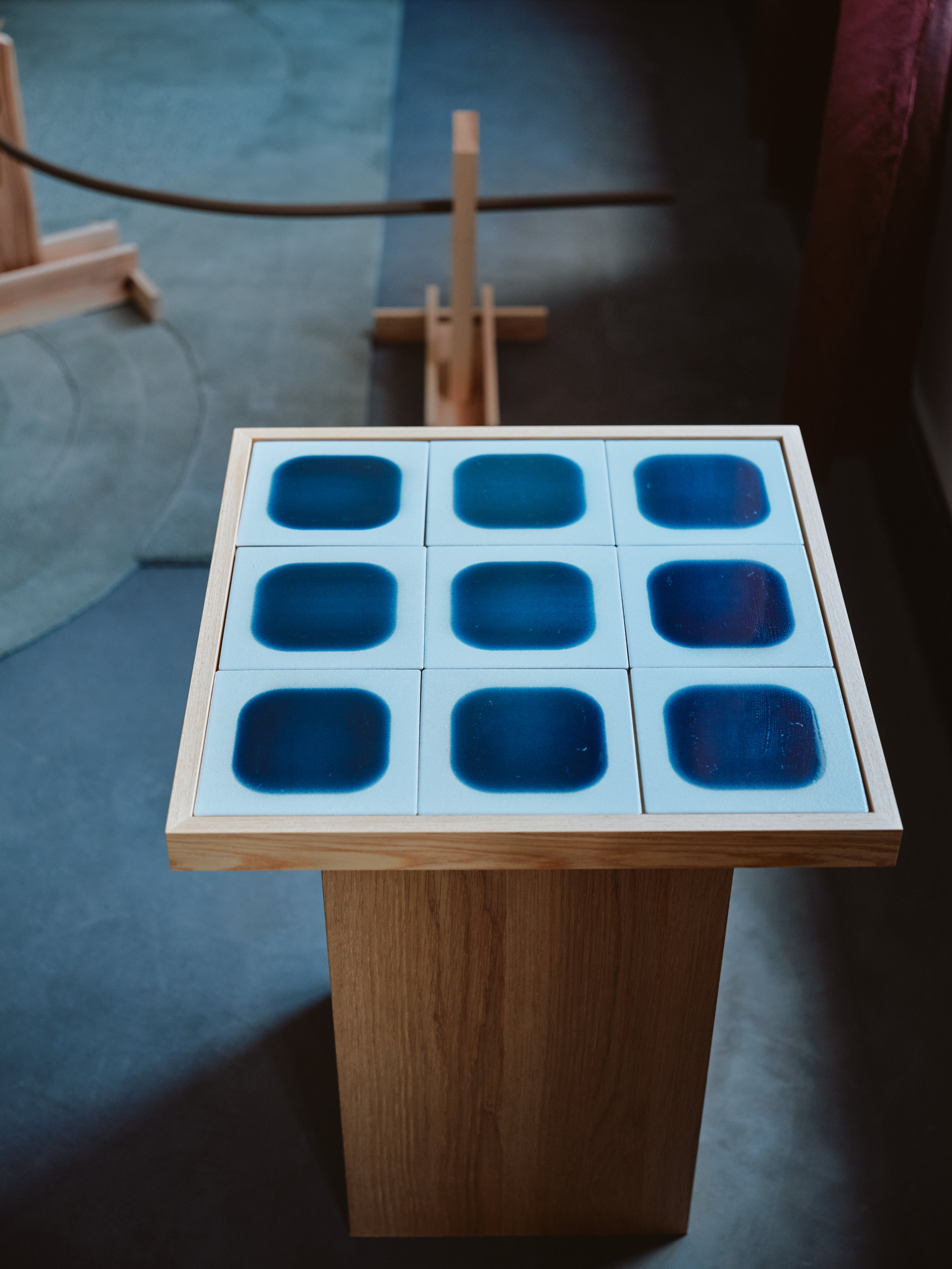 The Square Tile – Ivory × Ocean Blue Gradient Edge