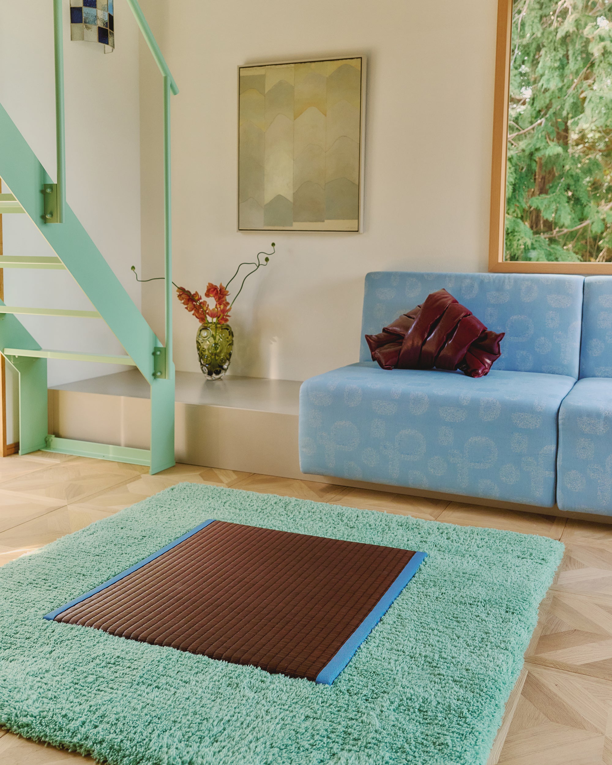 Tatami to Rug – Burgundy Field