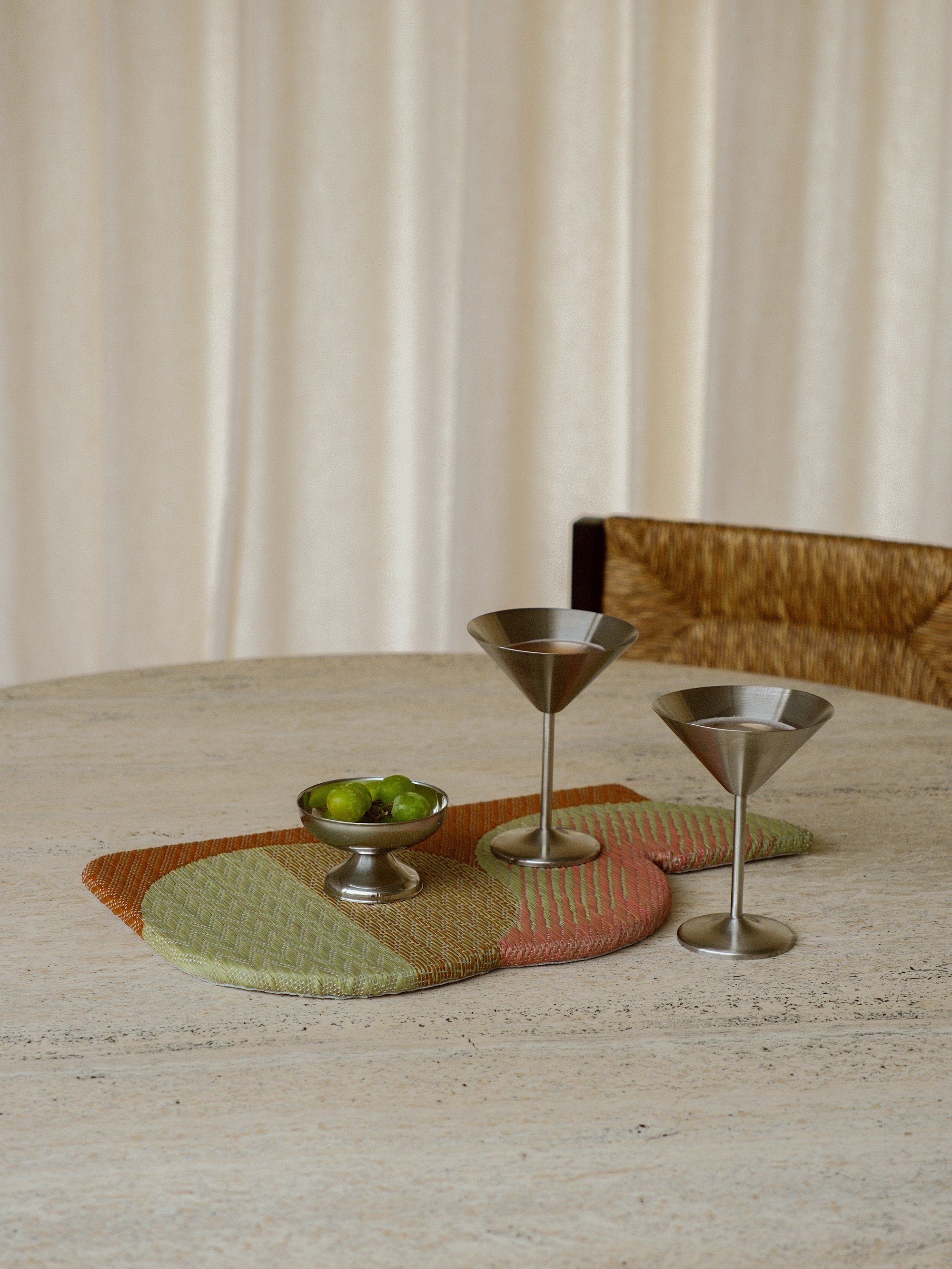 Miniature Wavy Tatami - Plum Pink x Sand