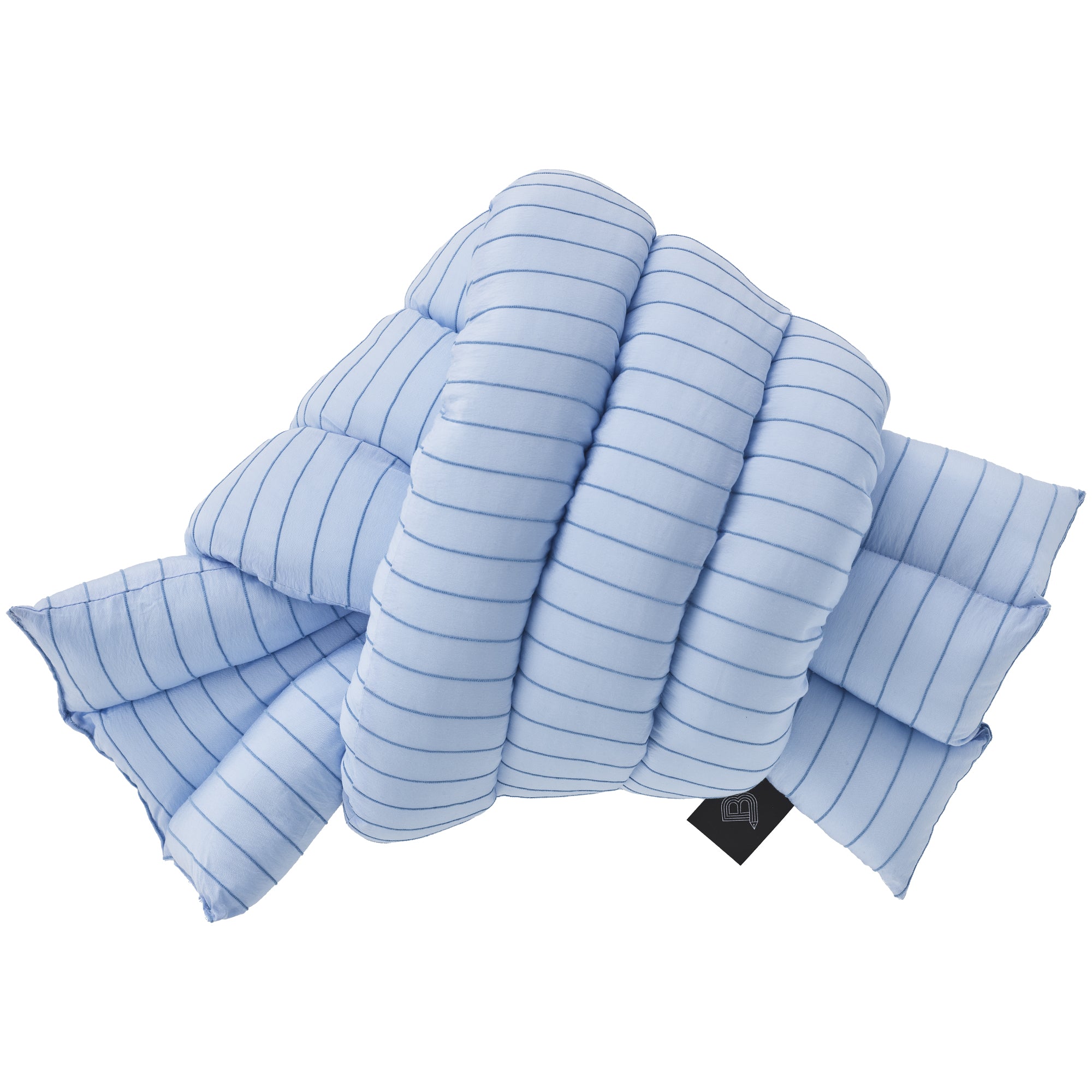 Musubi Cushion – Rayon Mole Border | Bosporus Blue