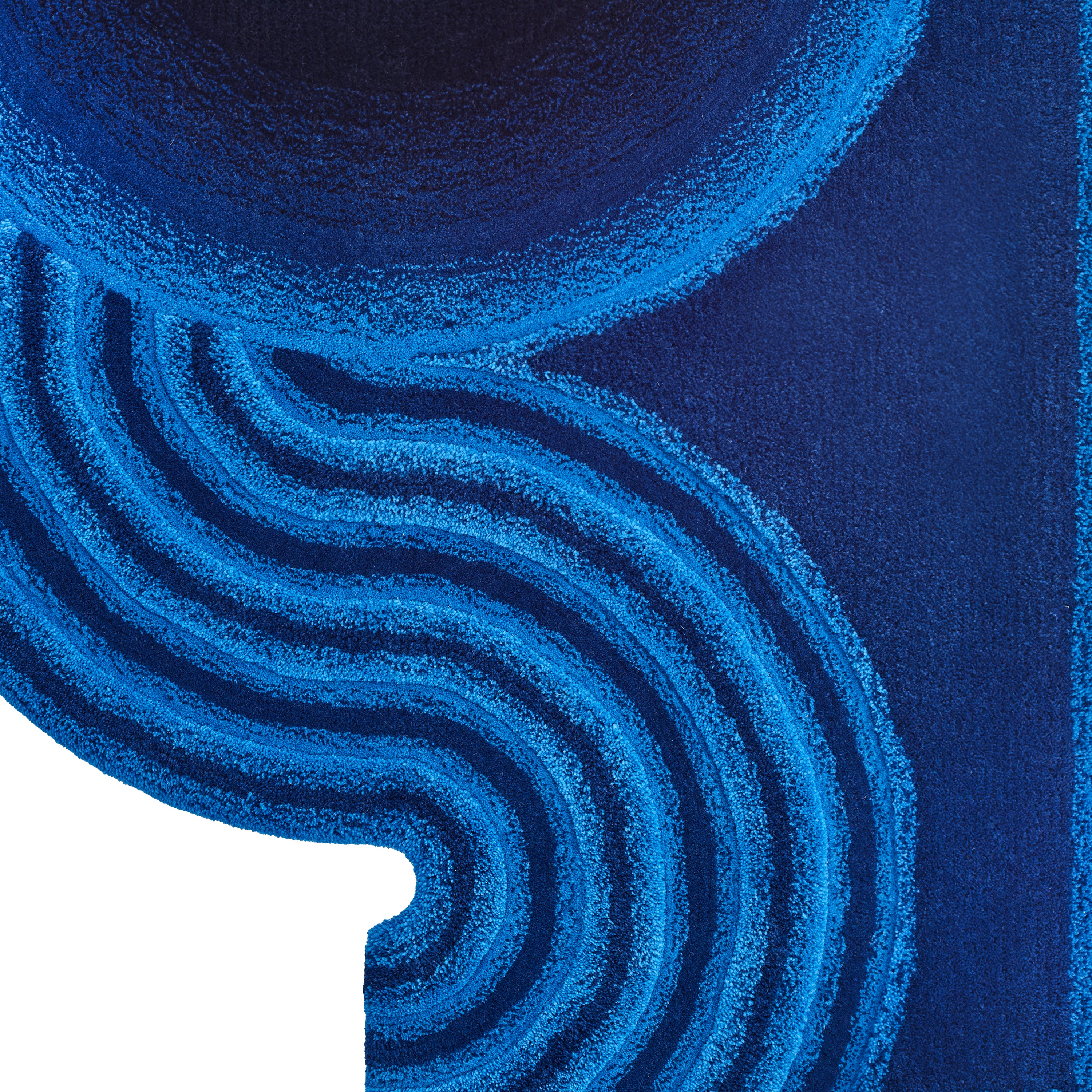 Wavy Gradient Rug Medium - Navy Fade