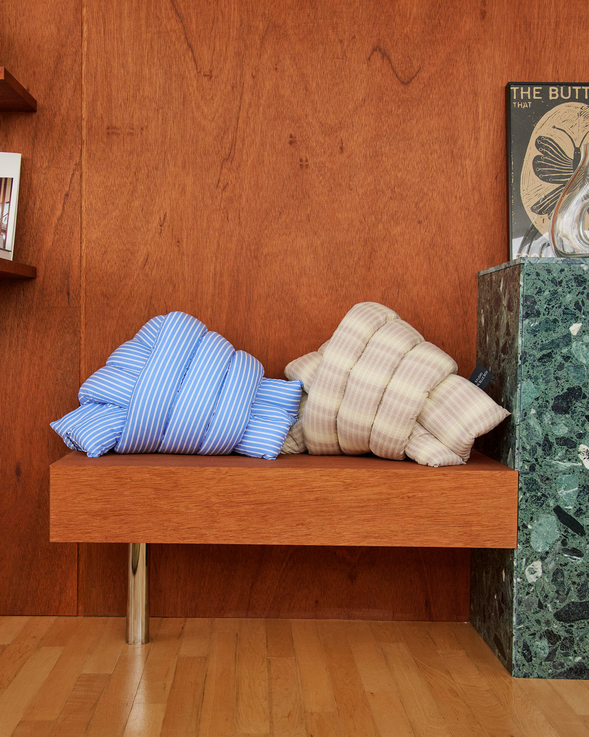 【EDITION】Musubi Cushion - Lyocell Stripes | Mountain Lake Blue