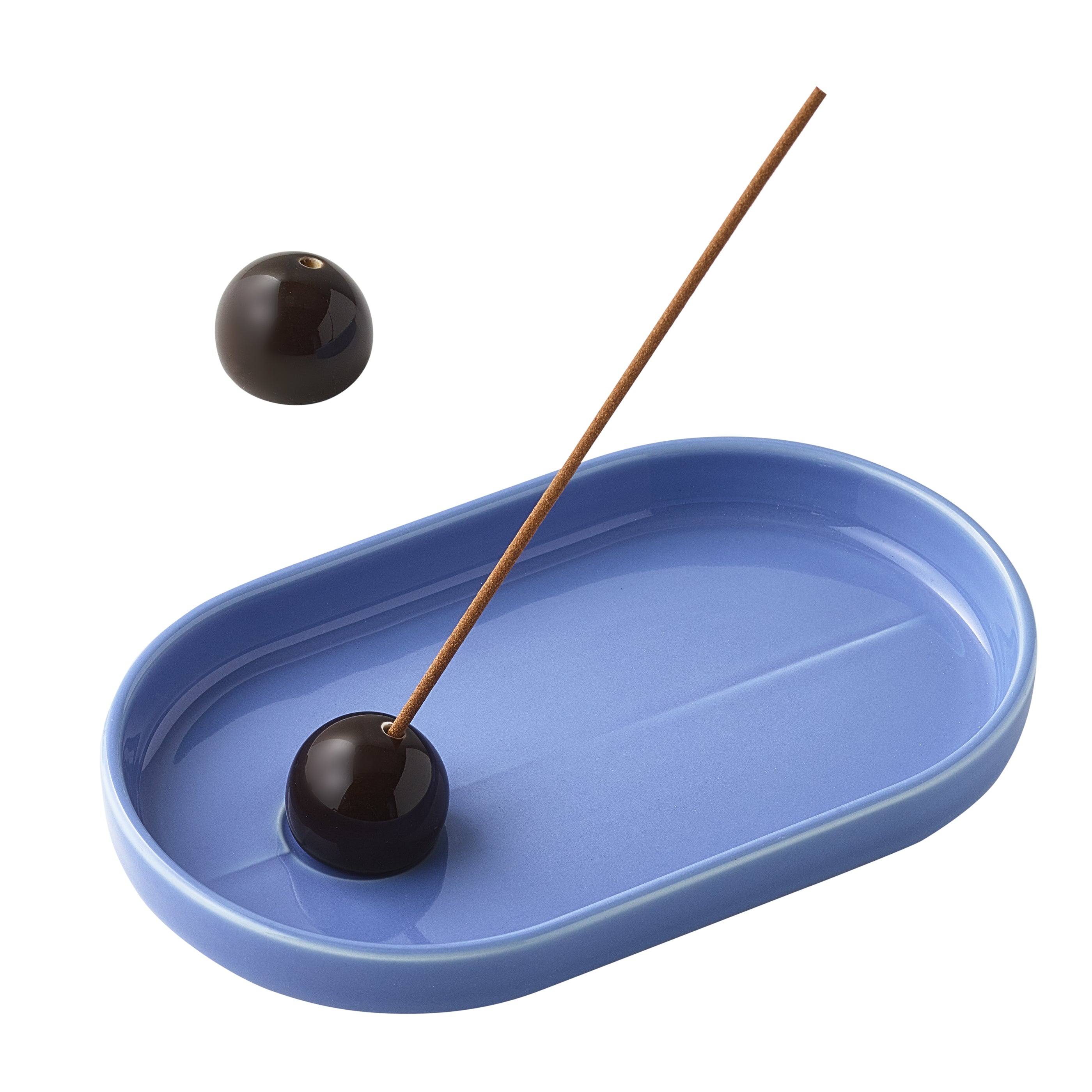 Incense holder(Hasamiyaki)- Ice Blue x Hickory