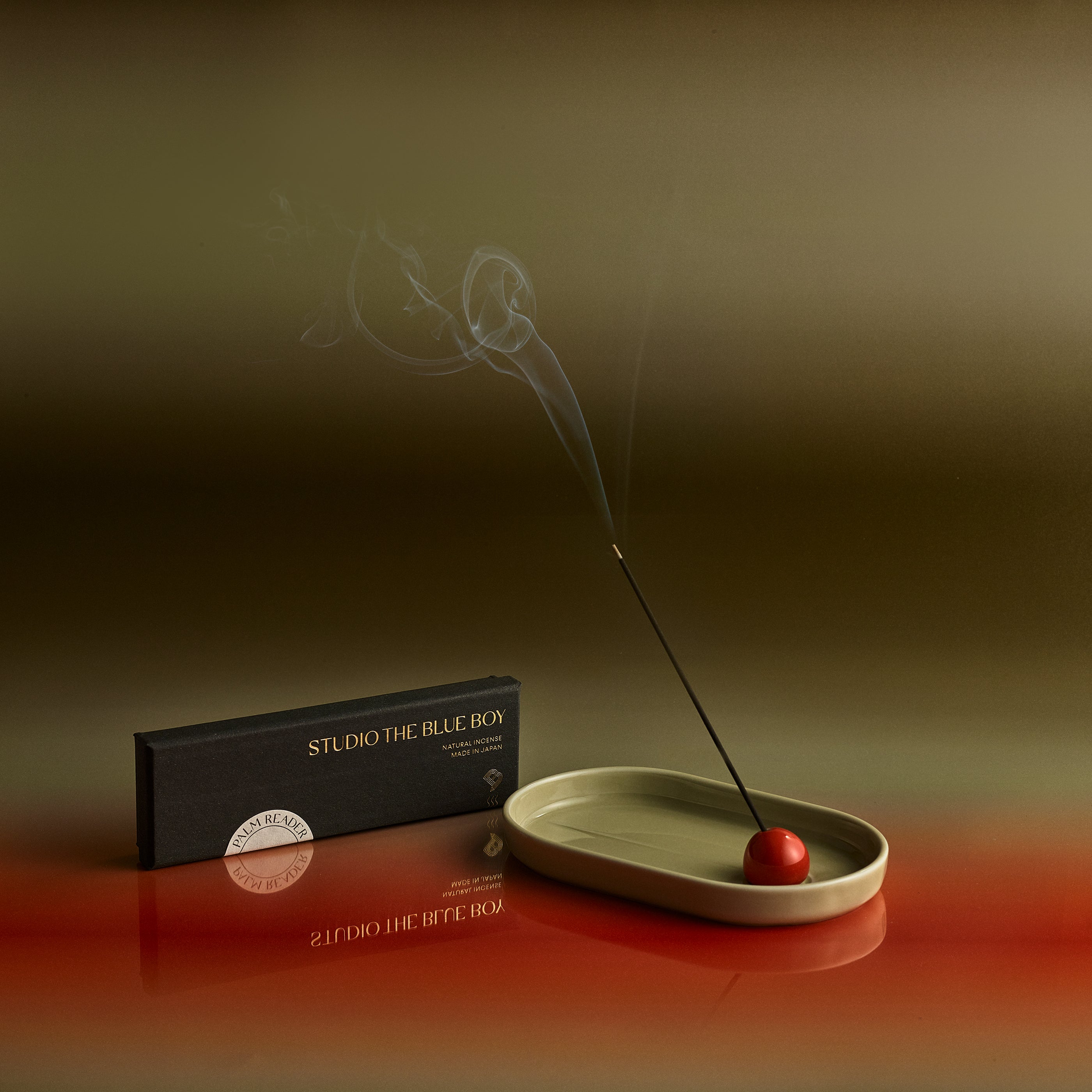 Incense holder(Hasamiyaki)- Bleached Sand x Salamander Orange