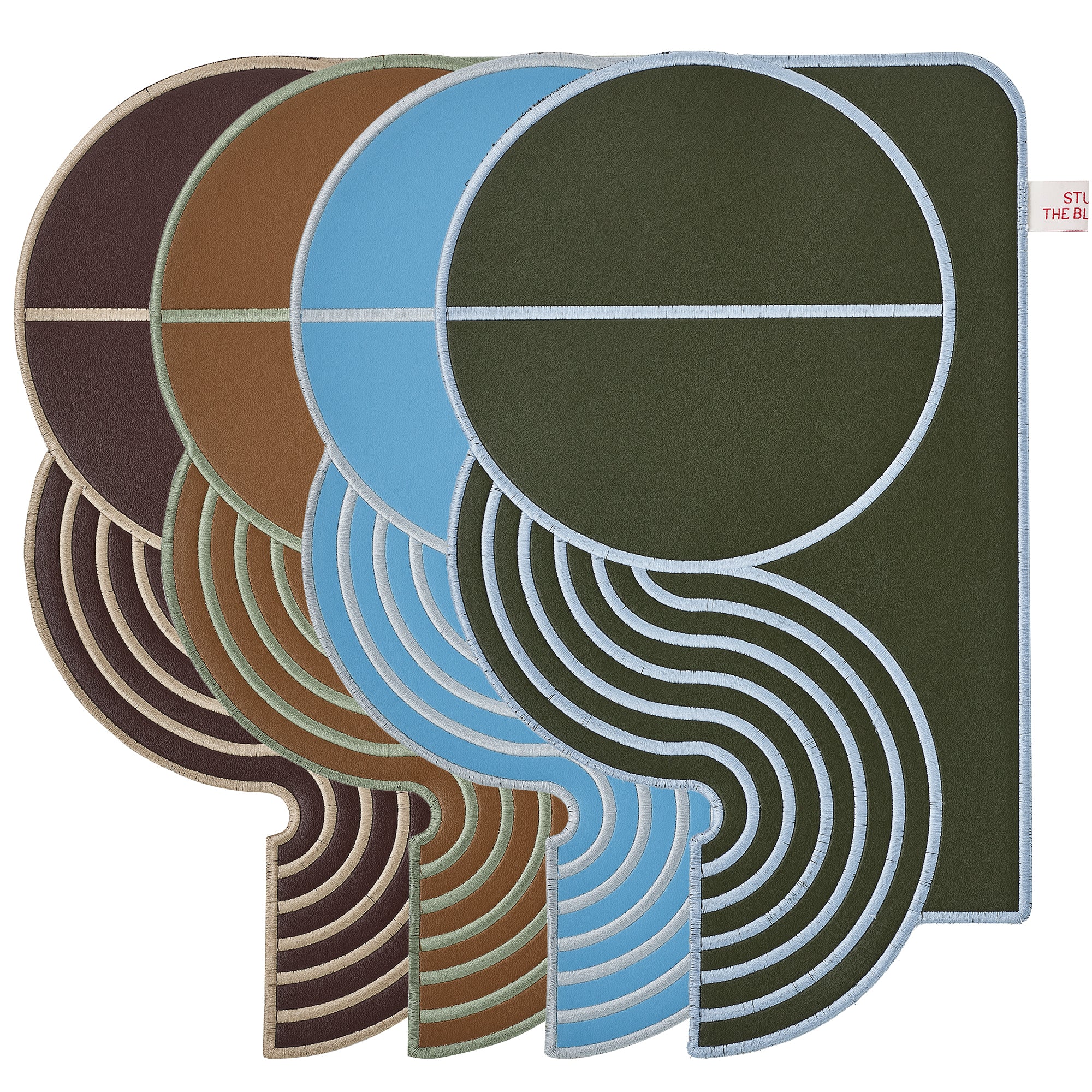 【Limited】Wavy Split Leather Placemats - Set of 4 / Mediterranean Mirage