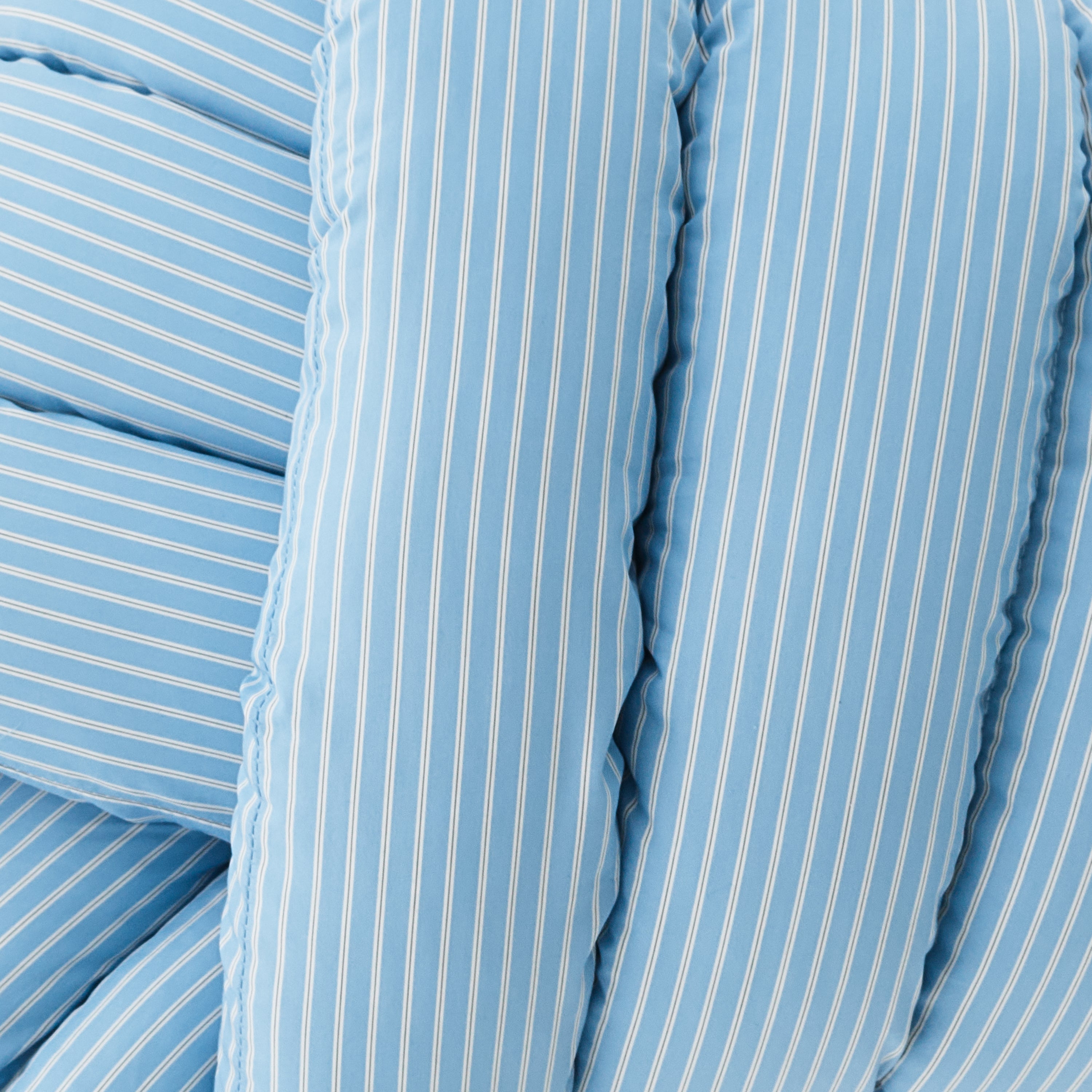 Musubi Cushion - Typewriter Bio Stripes | Aegean Stripes