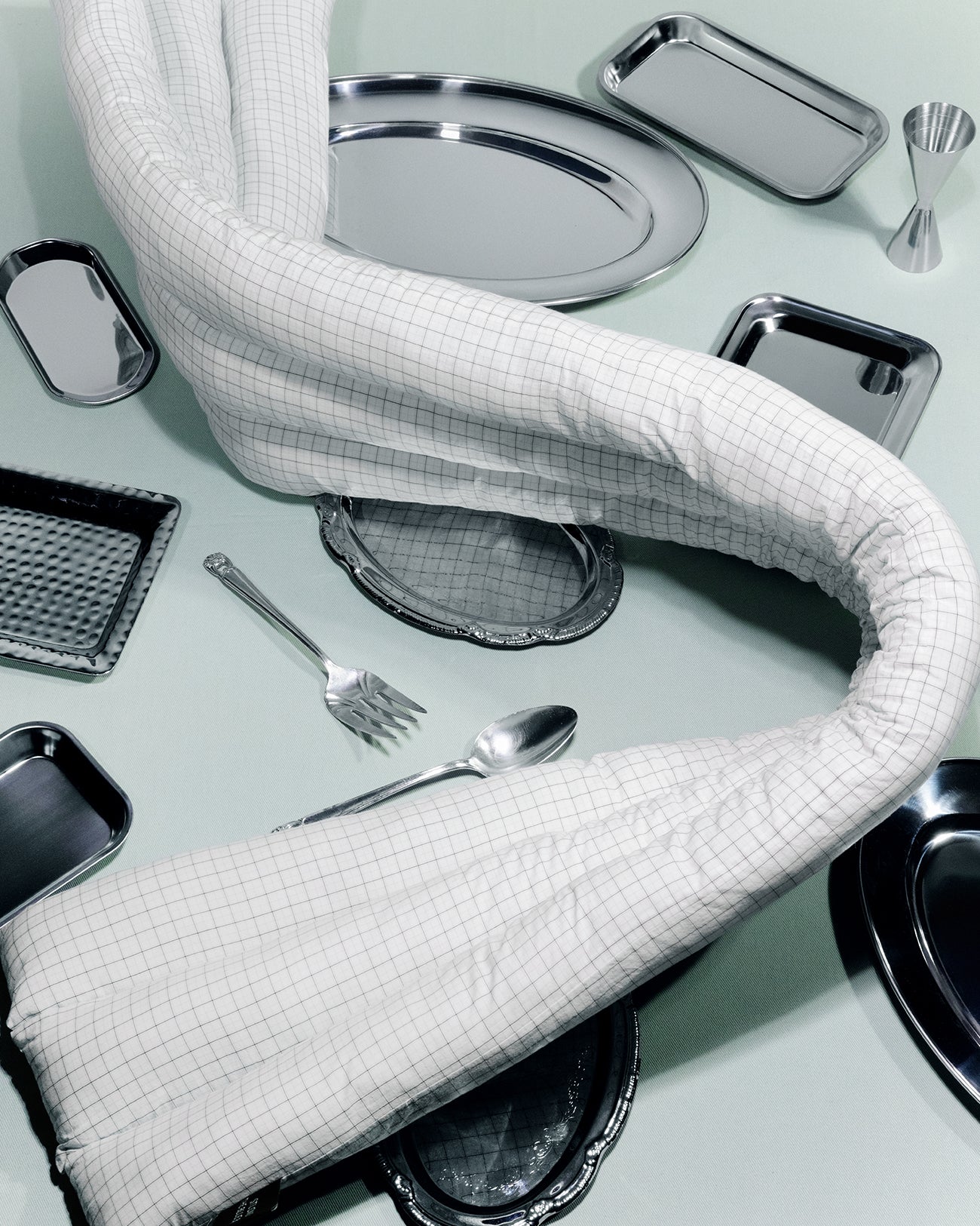 Musubi Cushion - Cotton Check | SoHo Ivory Grid