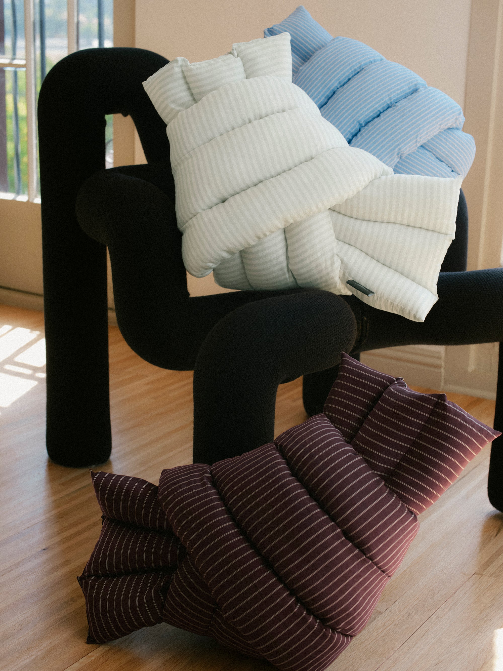 Musubi Cushion - Cellulose Stripes | Olympos Chestnut