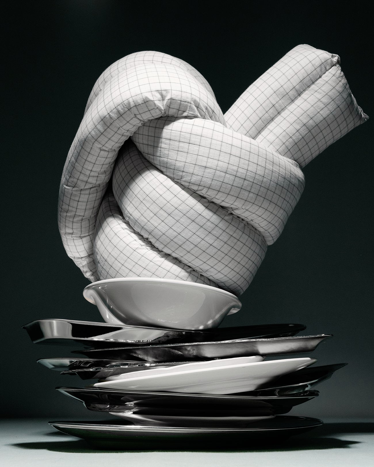 Musubi Cushion - Cotton Check | SoHo Ivory Grid