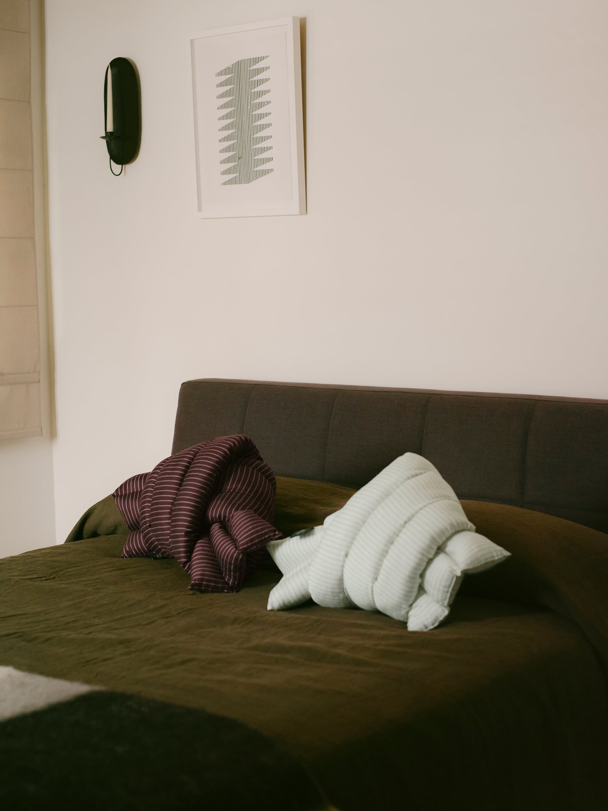 Musubi Cushion - Cellulose Stripes | Olympos Chestnut