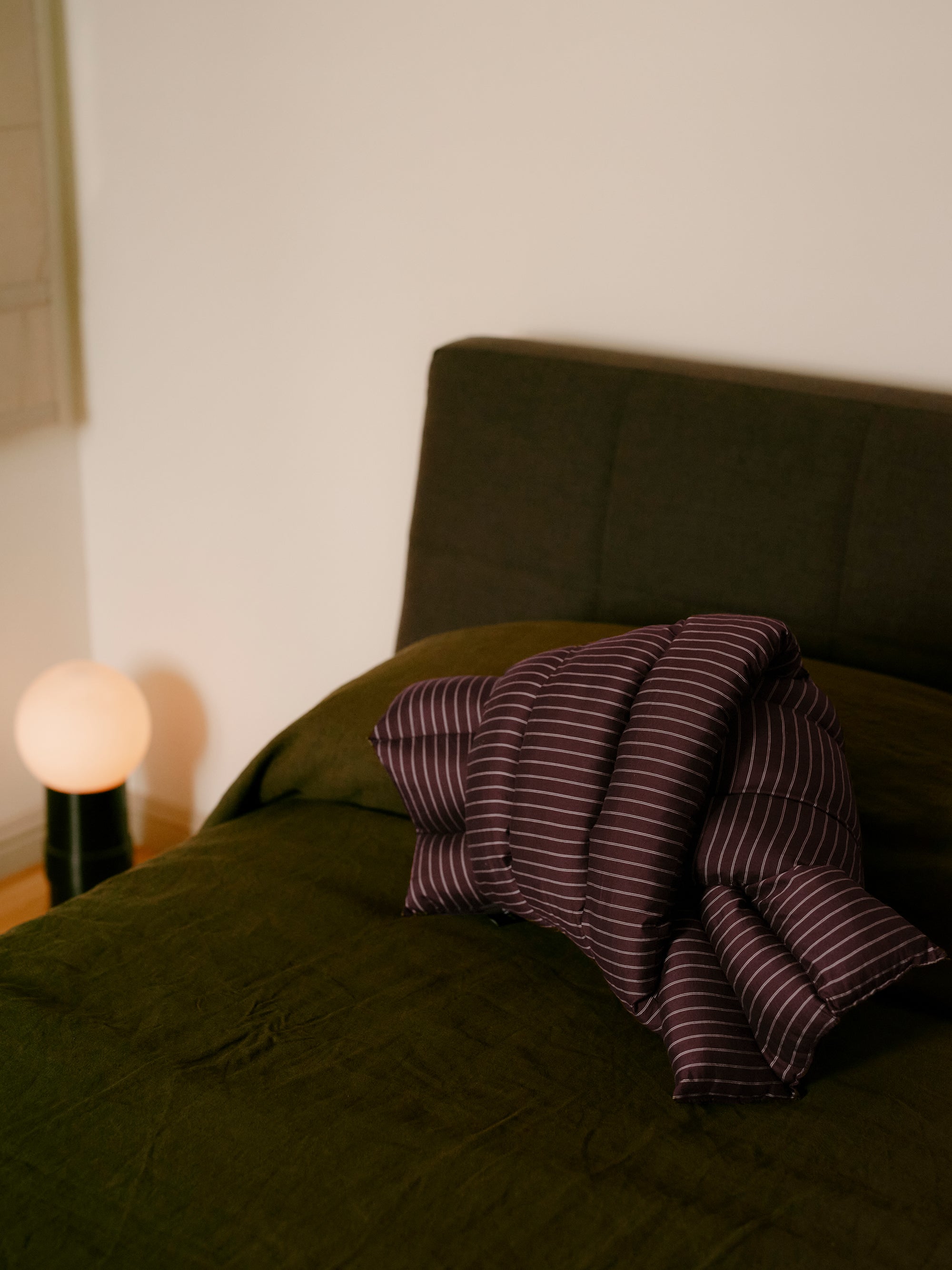 Musubi Cushion - Cellulose Stripes | Olympos Chestnut
