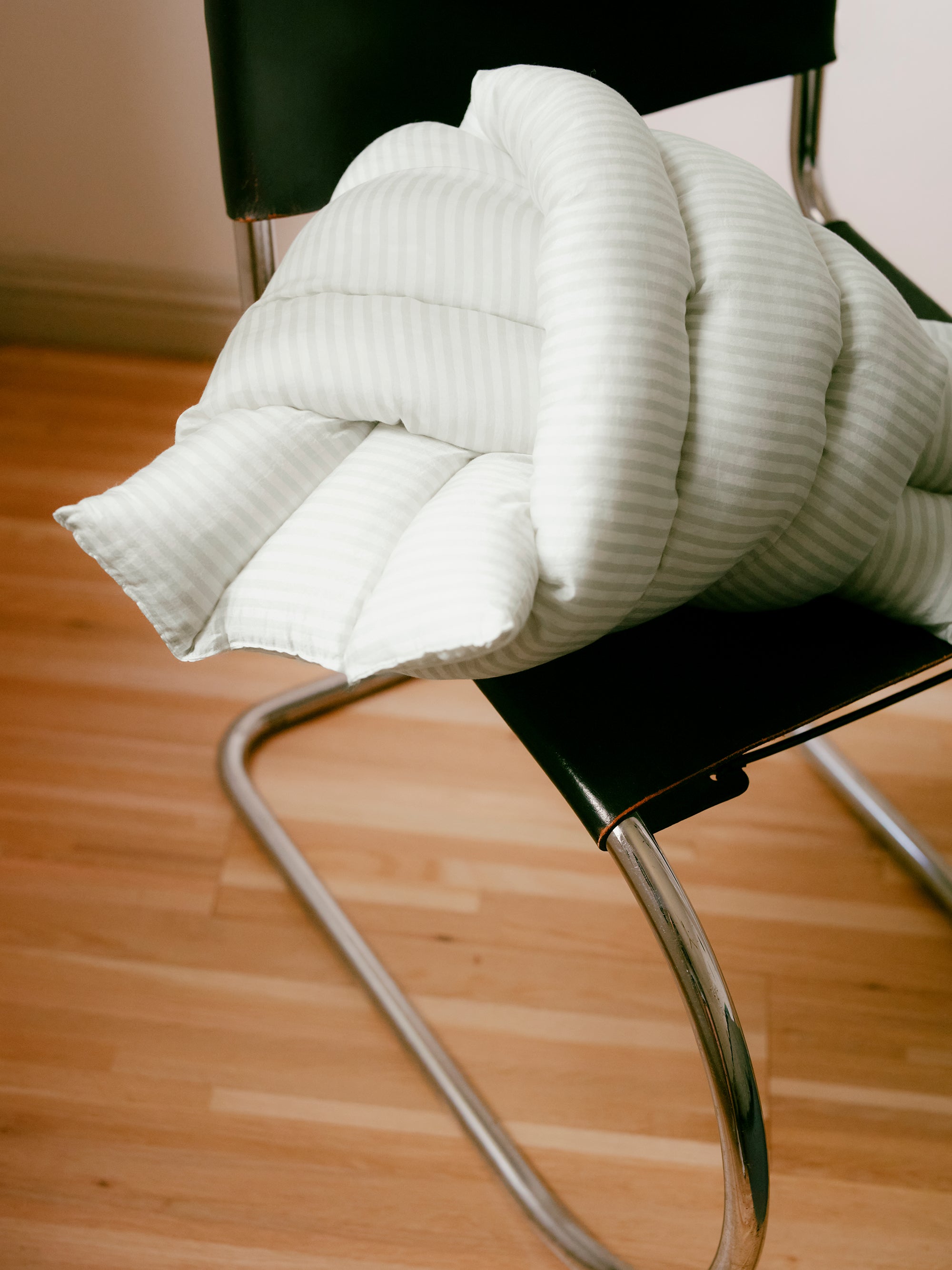 Musubi Cushion - Cellulose Stripes | Olive Mist