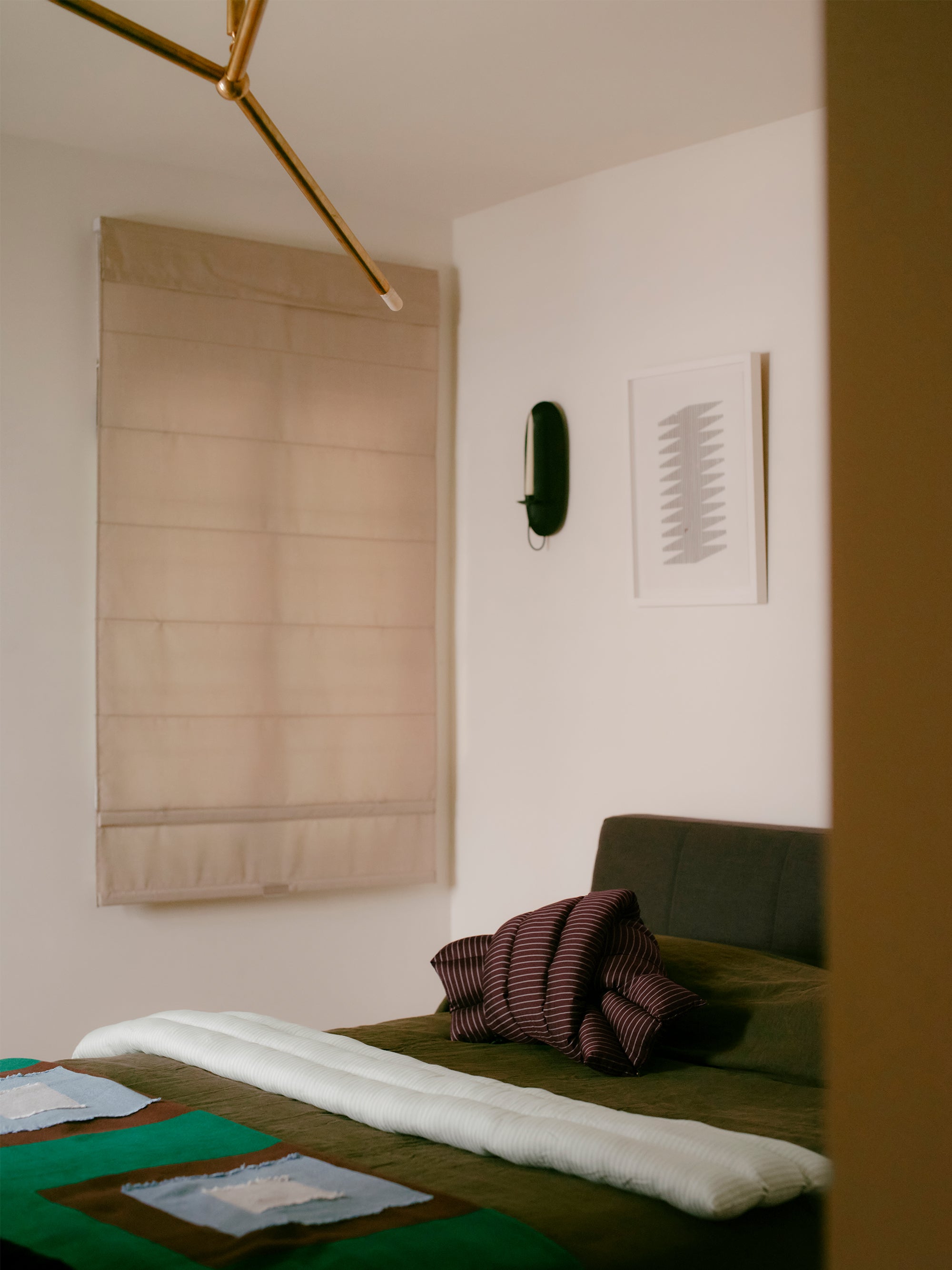 Musubi Cushion - Cellulose Stripes | Olympos Chestnut