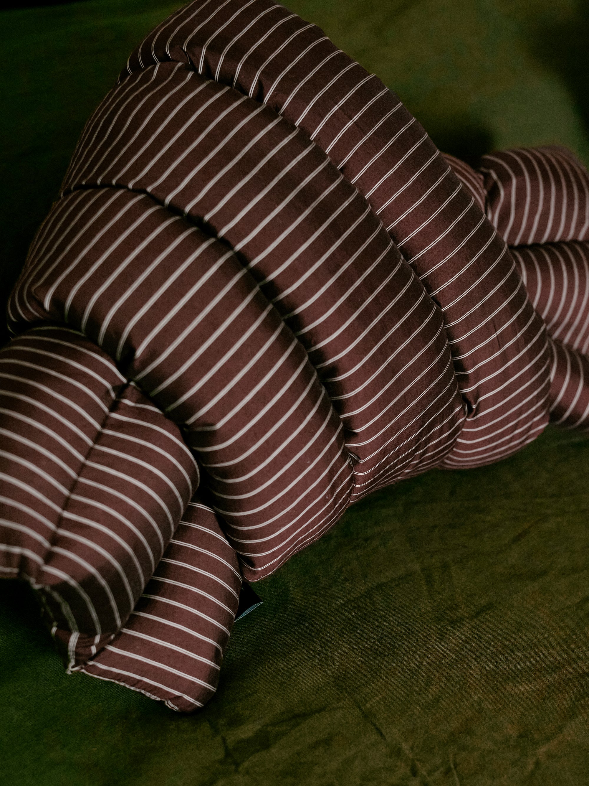 Musubi Cushion - Cellulose Stripes | Olympos Chestnut