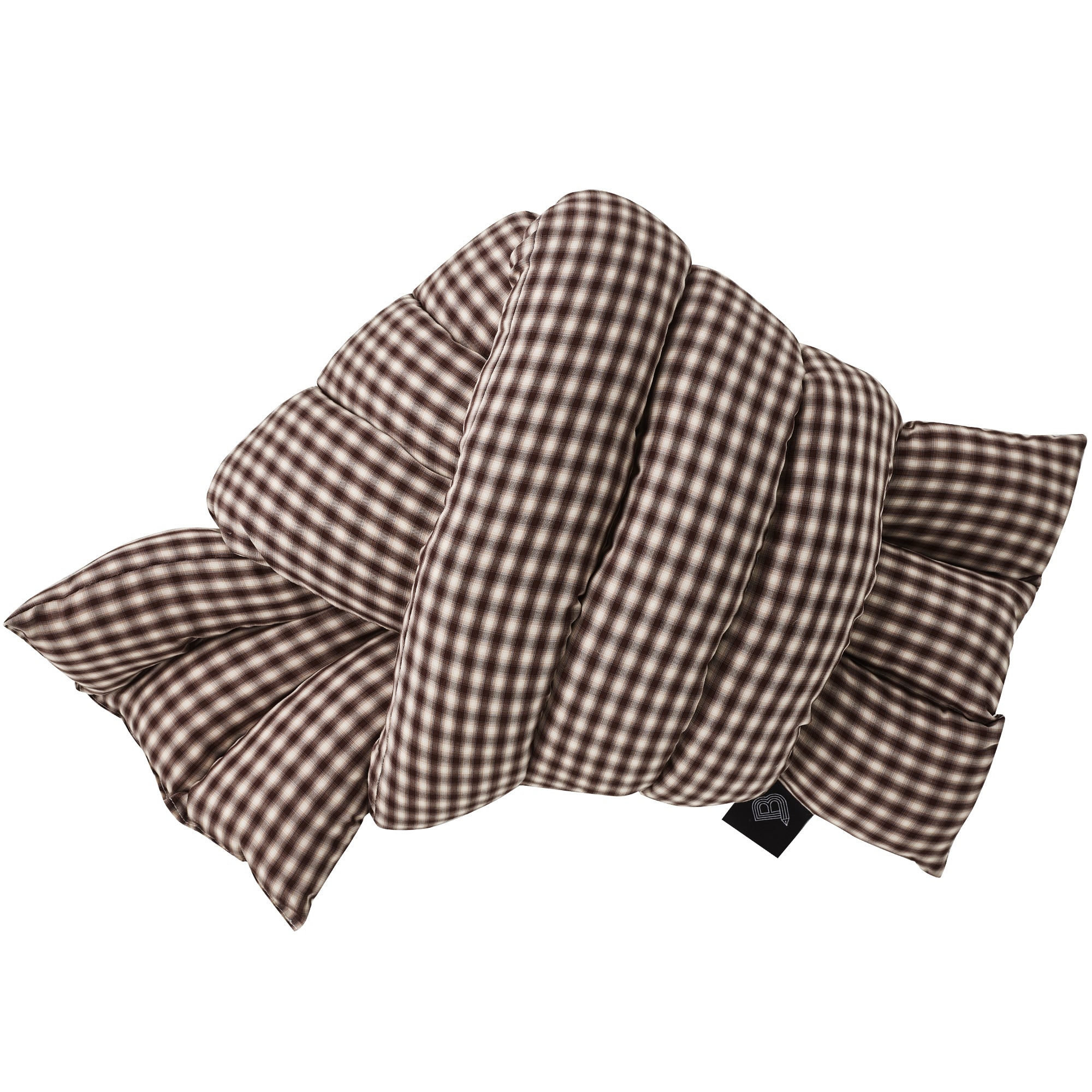 Musubi Cushion – Lyocell Checks | Espresso Terrace