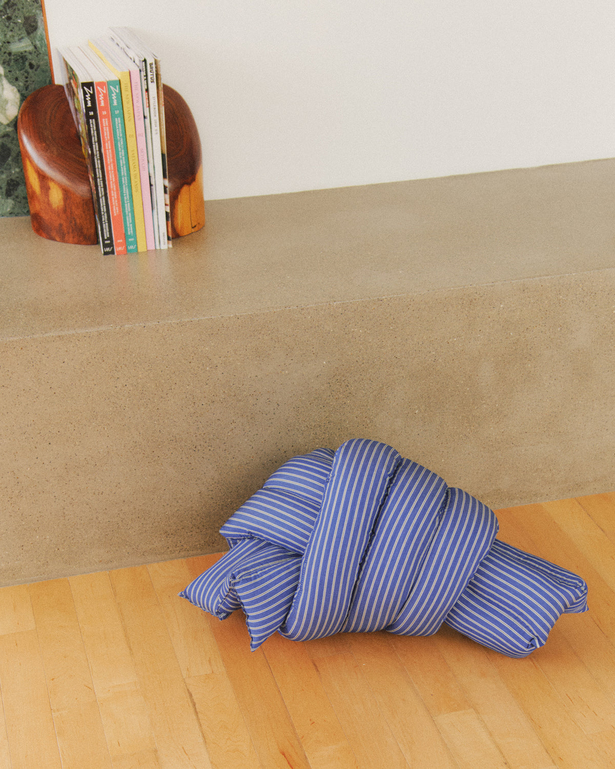 Musubi Cushion - Lyocell Stripes | Cobalt Harbor