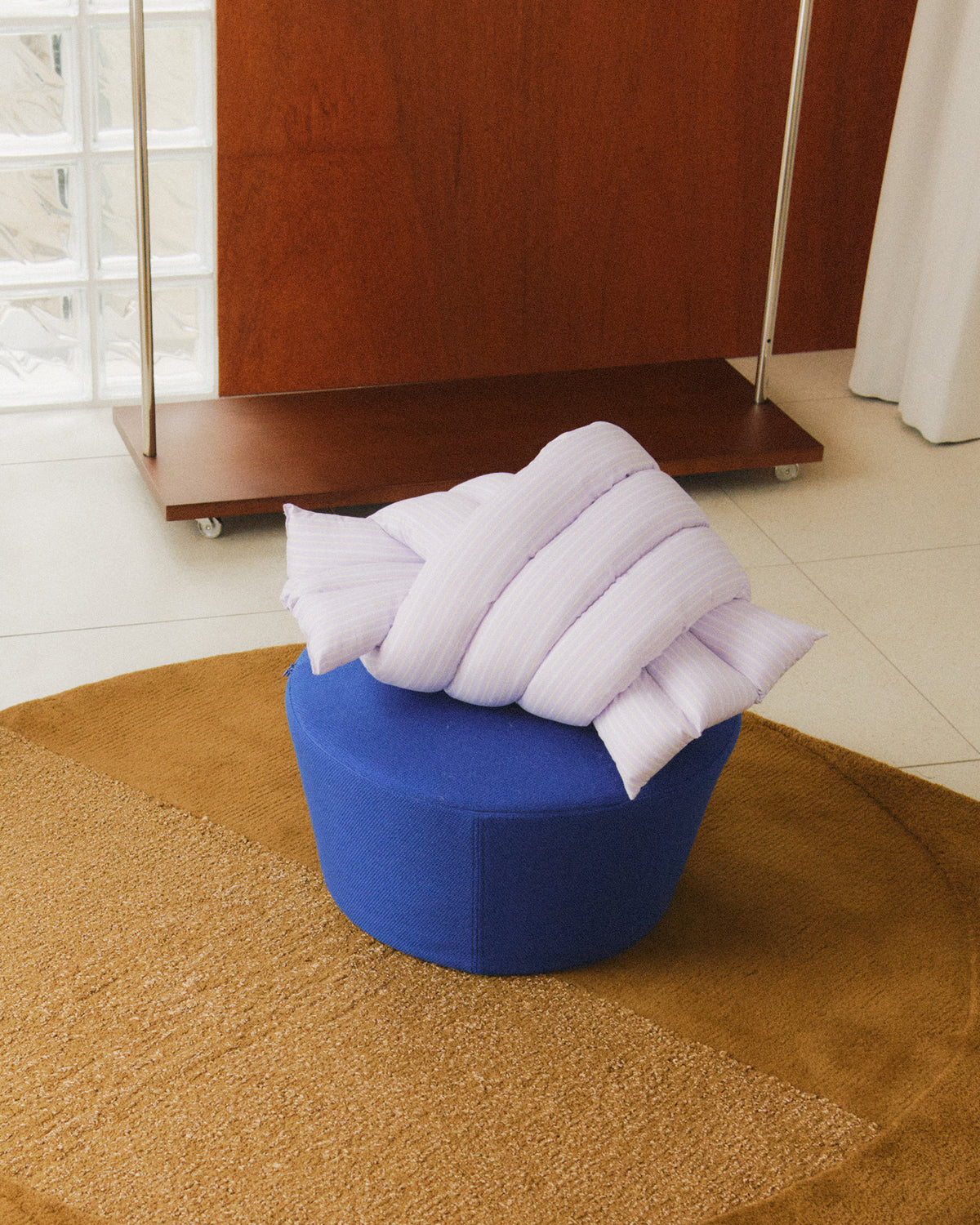 Musubi Cushion – Cotton Stripes | Lilac Haze