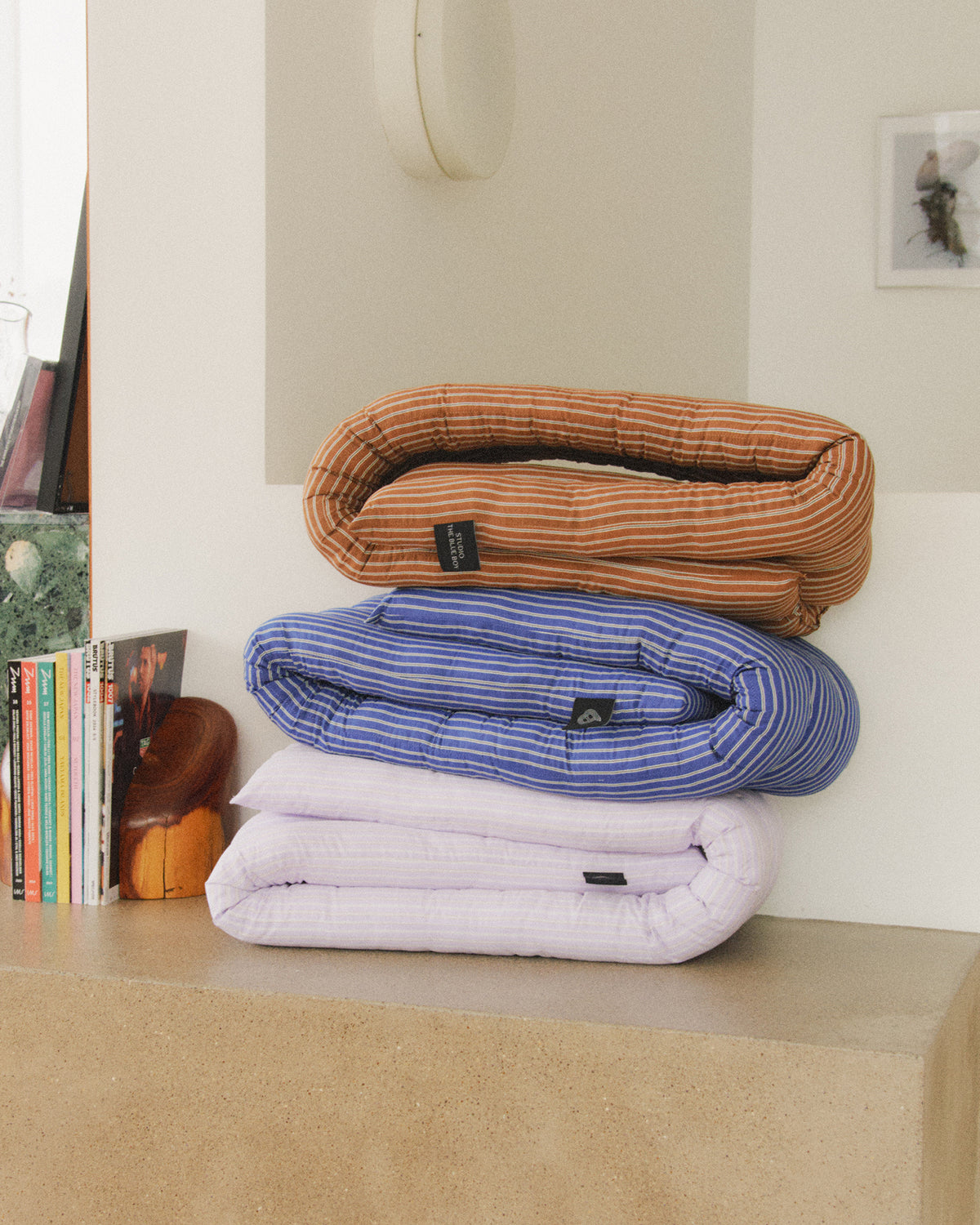 Musubi Cushion - Lyocell Stripes | Cobalt Harbor