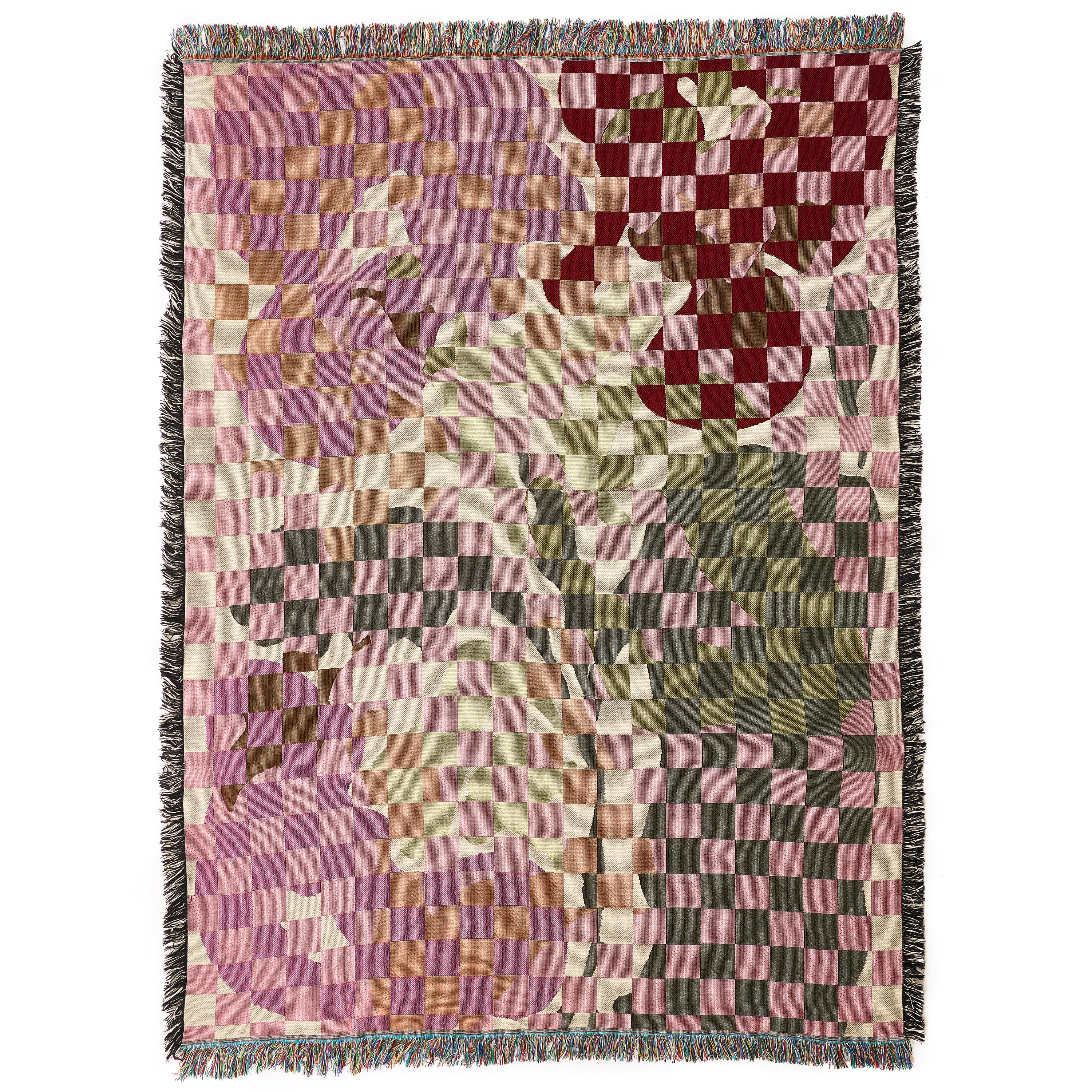 Woven throw blanket - Orchid camouflage
