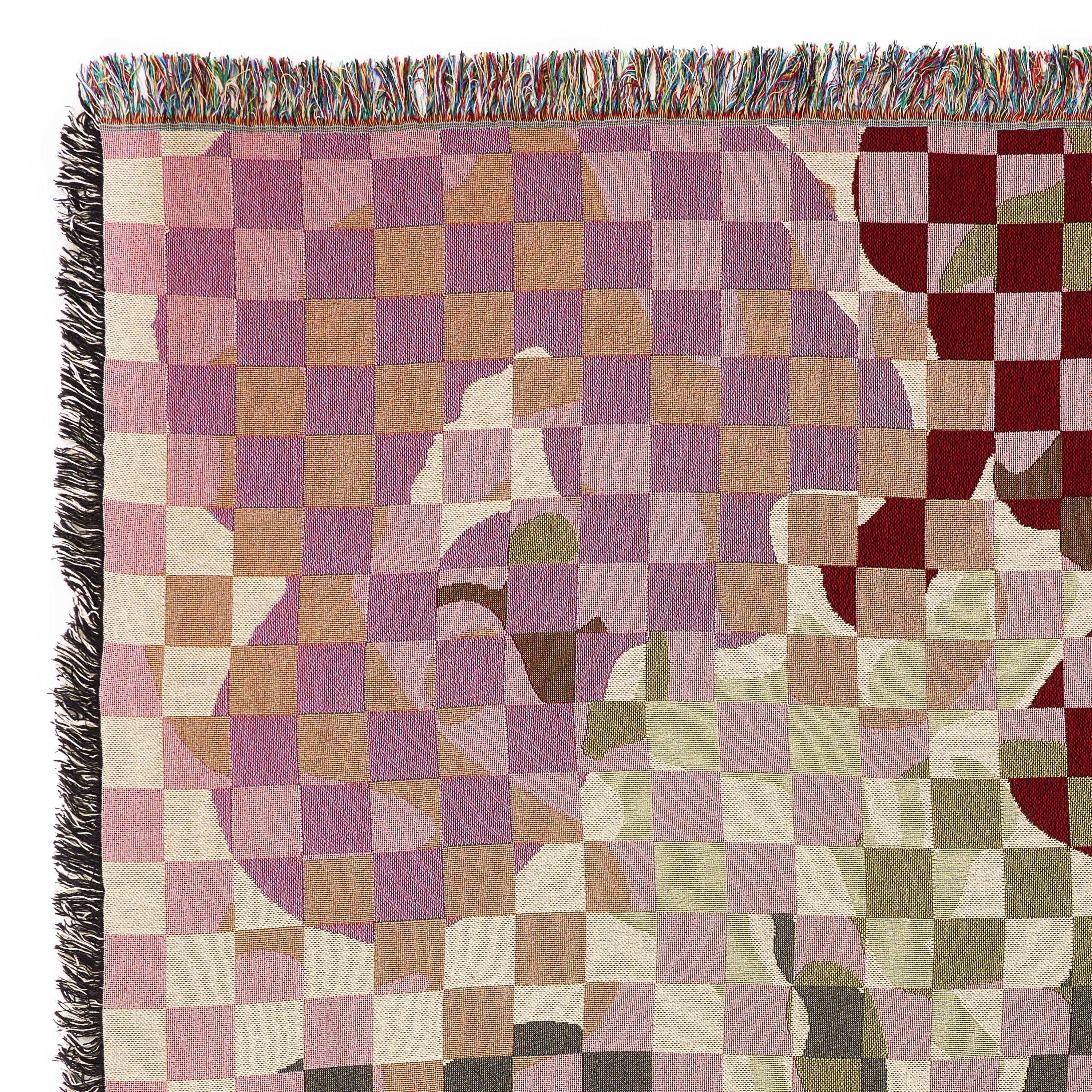 Woven throw blanket - Orchid camouflage