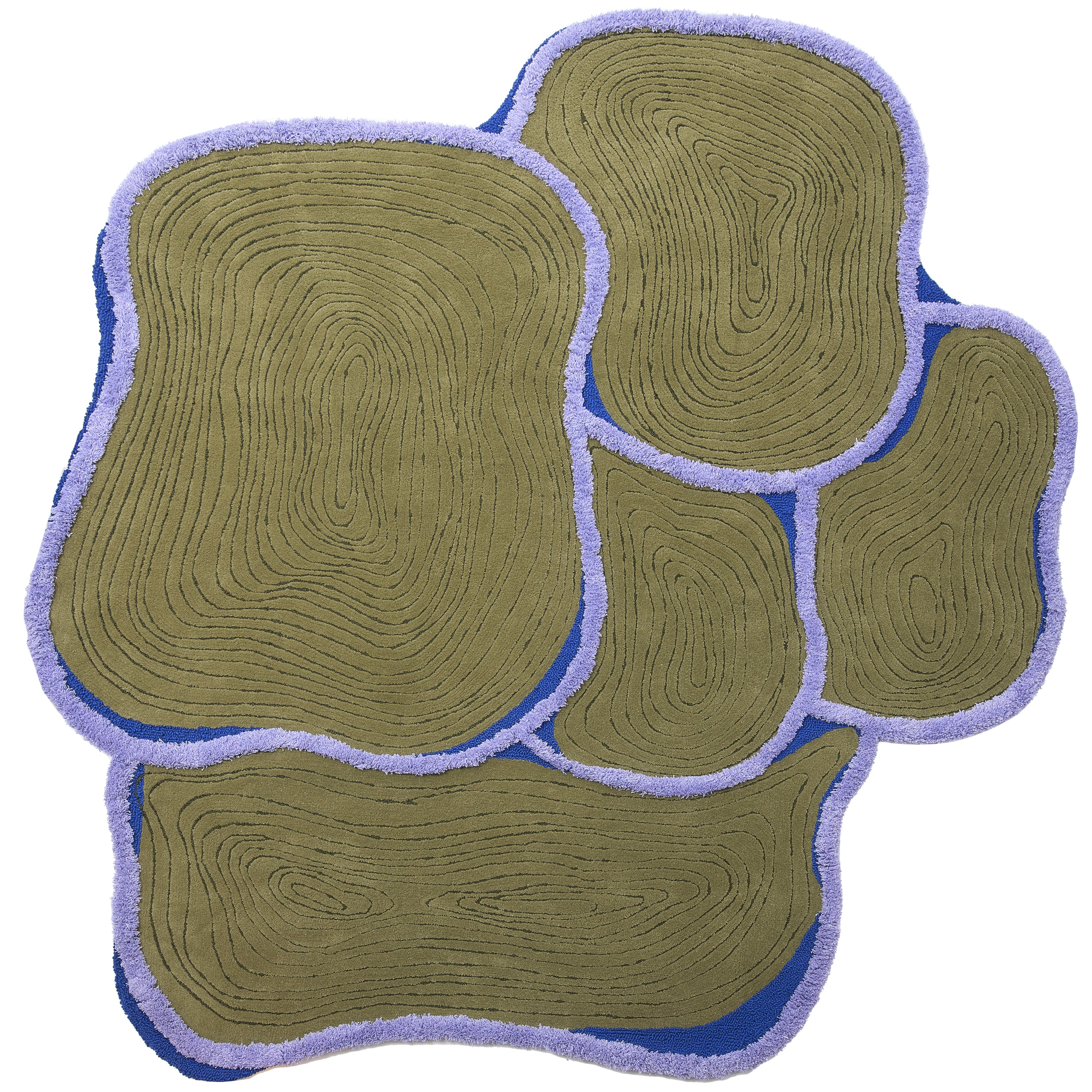 Rice Terrace Rug - Purple x Royal Blue