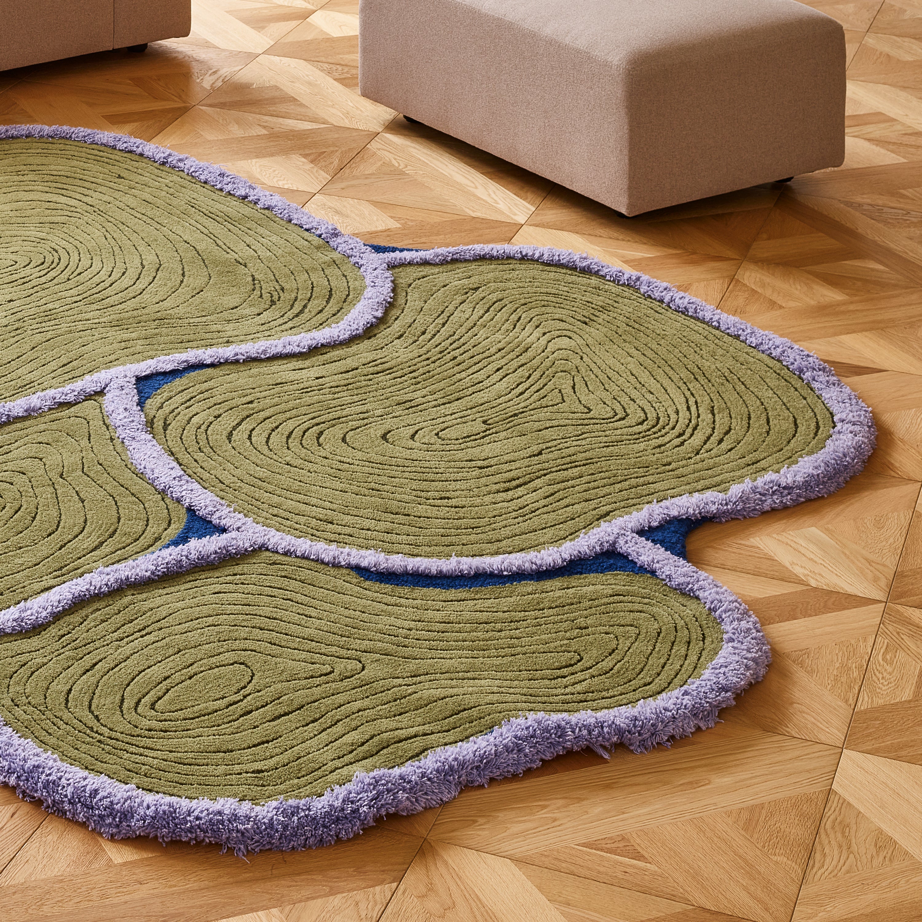 Rice Terrace Rug - Purple x Royal Blue