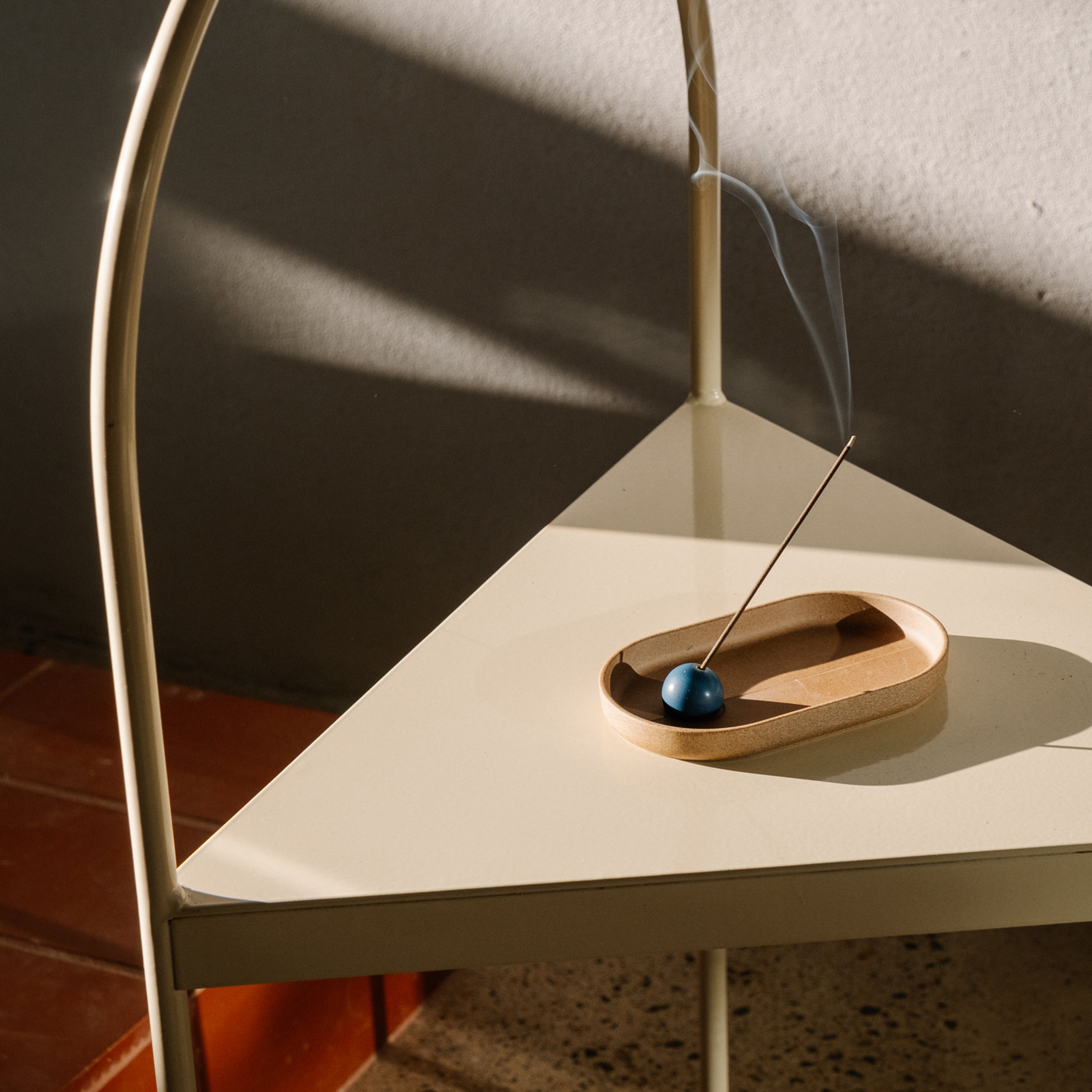 Incense holder(Hasamiyaki)- Sandstone Blue