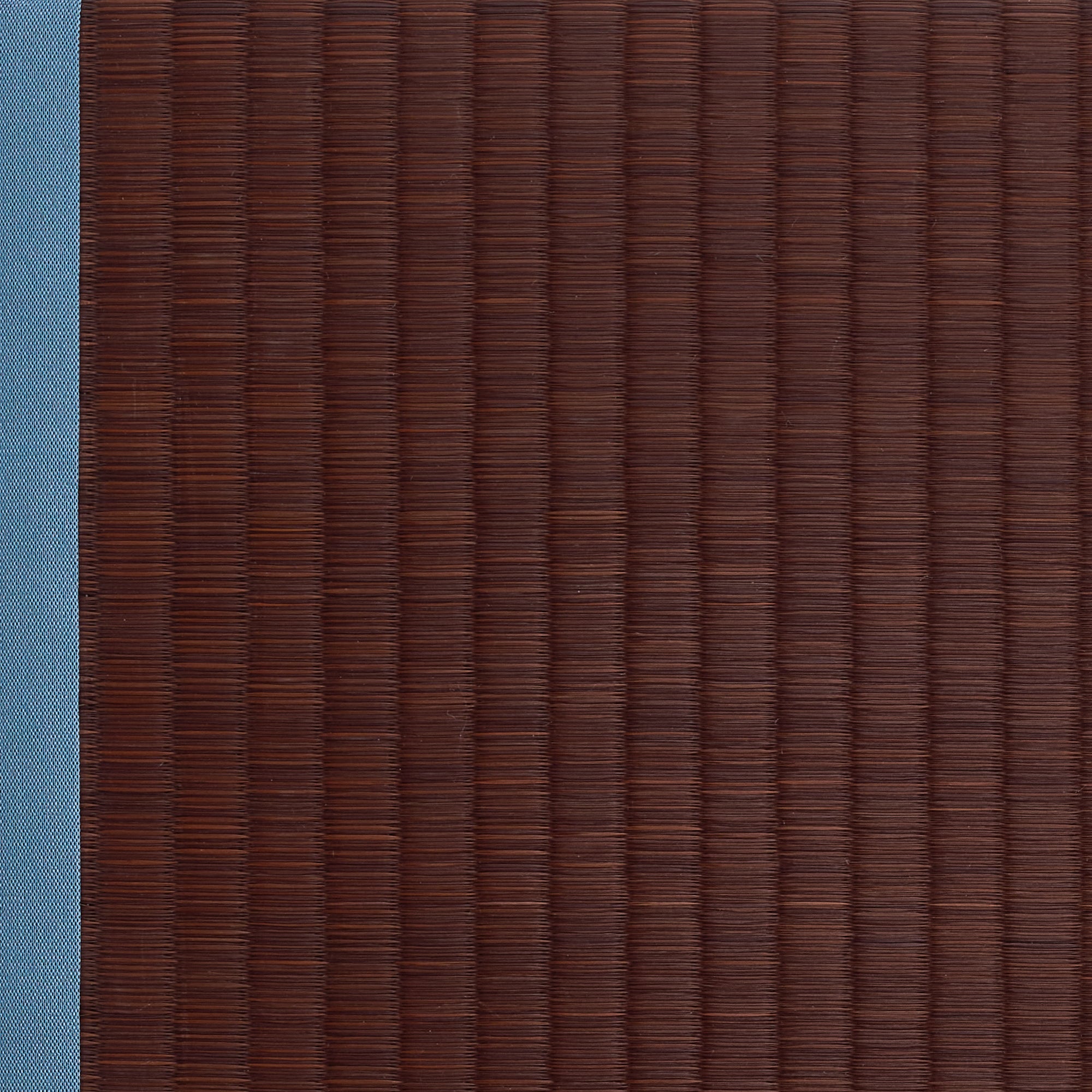 Square Tatami Mat – Burgundy Igusa with Ice Blue Edge