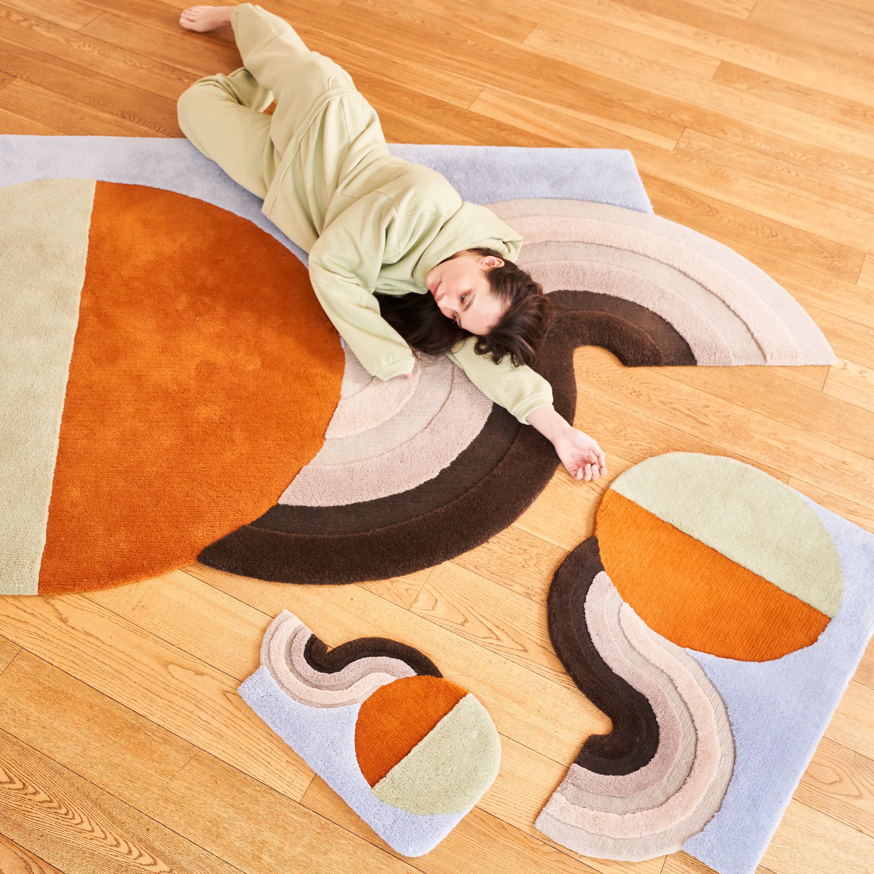 Wavy Gradient Doormat - Milky Pistachio x Yellow