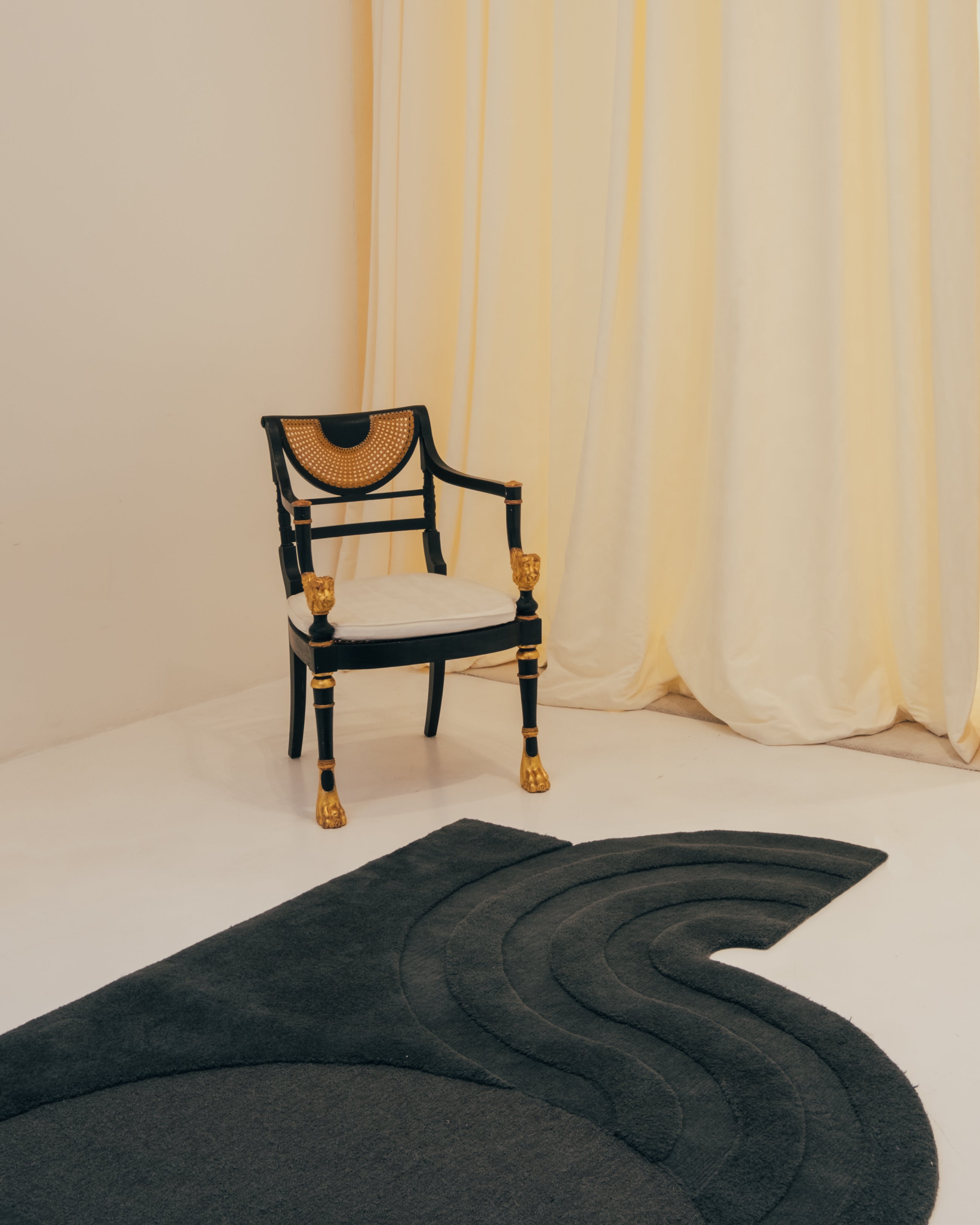 Alfombra de gradiente ondulado - Gris carbón