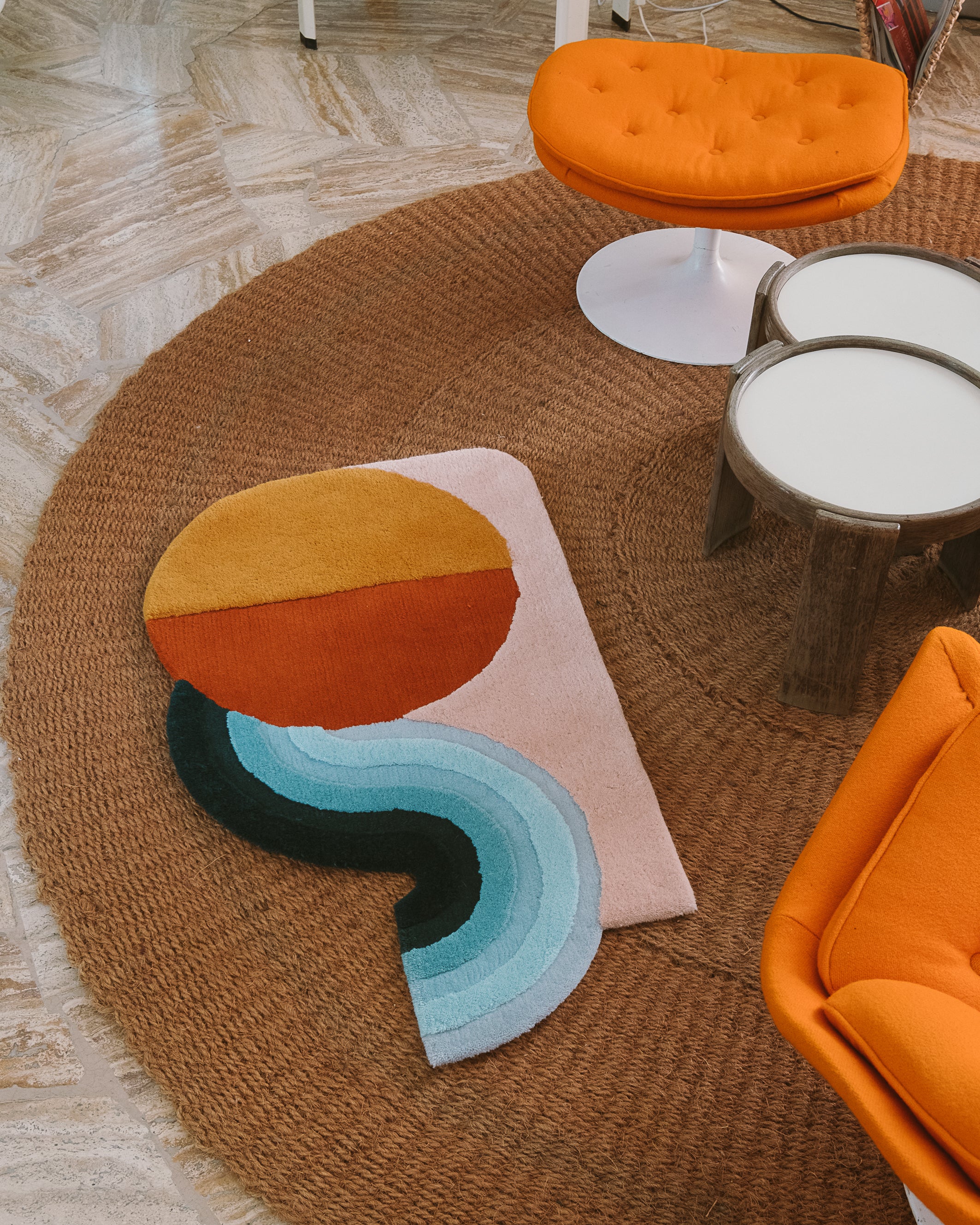 Wavy Gradient Doormat - Orange x Yellow