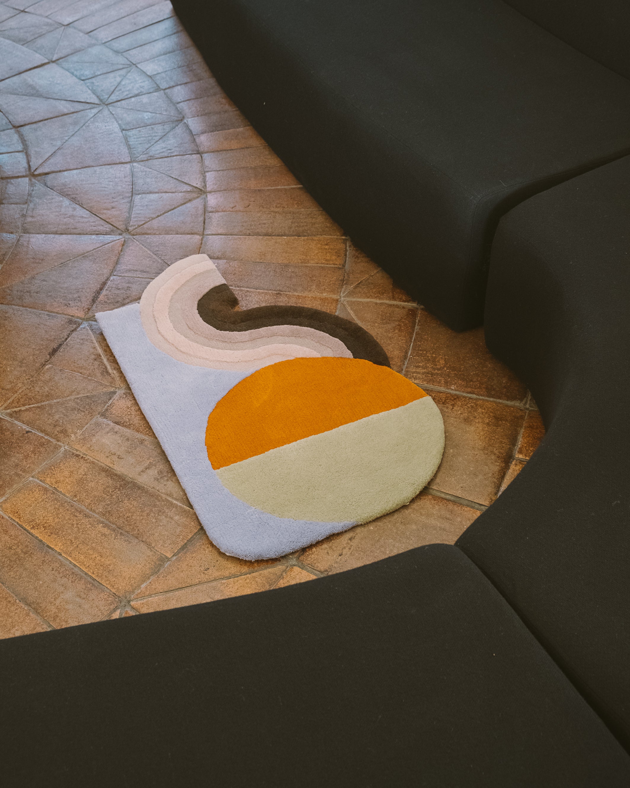 Wavy Gradient Doormat - Milky Pistachio x Yellow