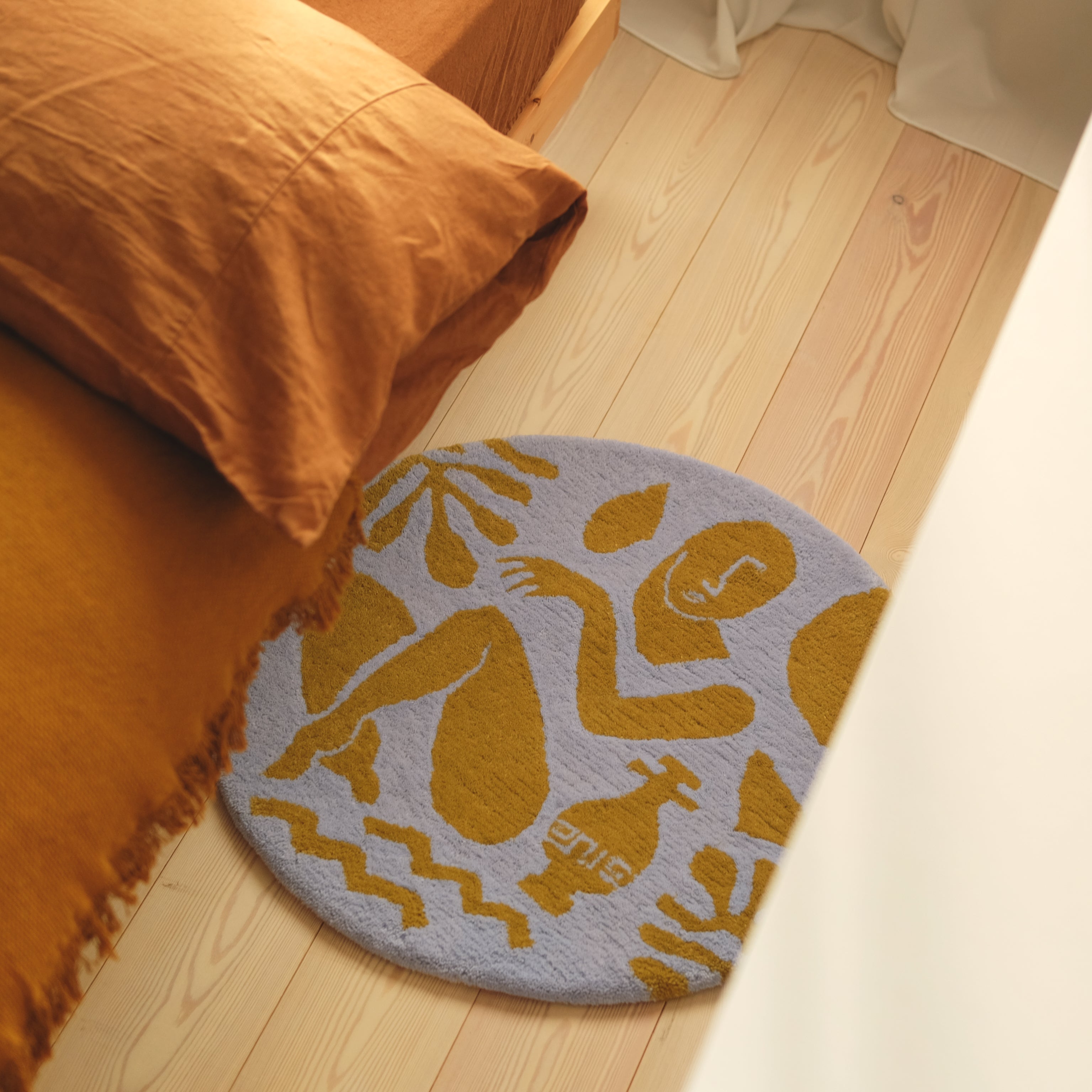 Original Greek motifs Doormat (Matcha x Purple)