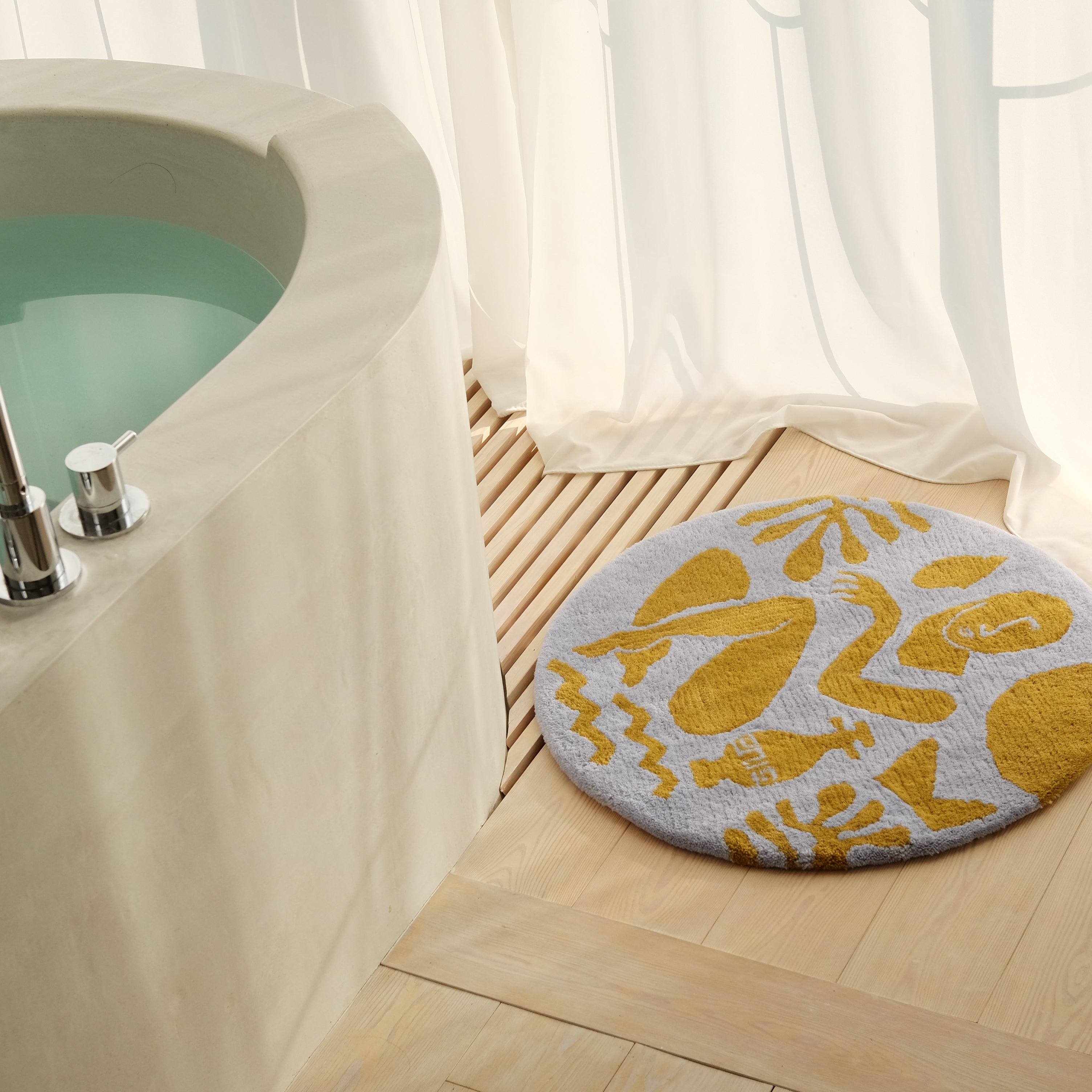 Original Greek motifs Doormat (Matcha x Purple)