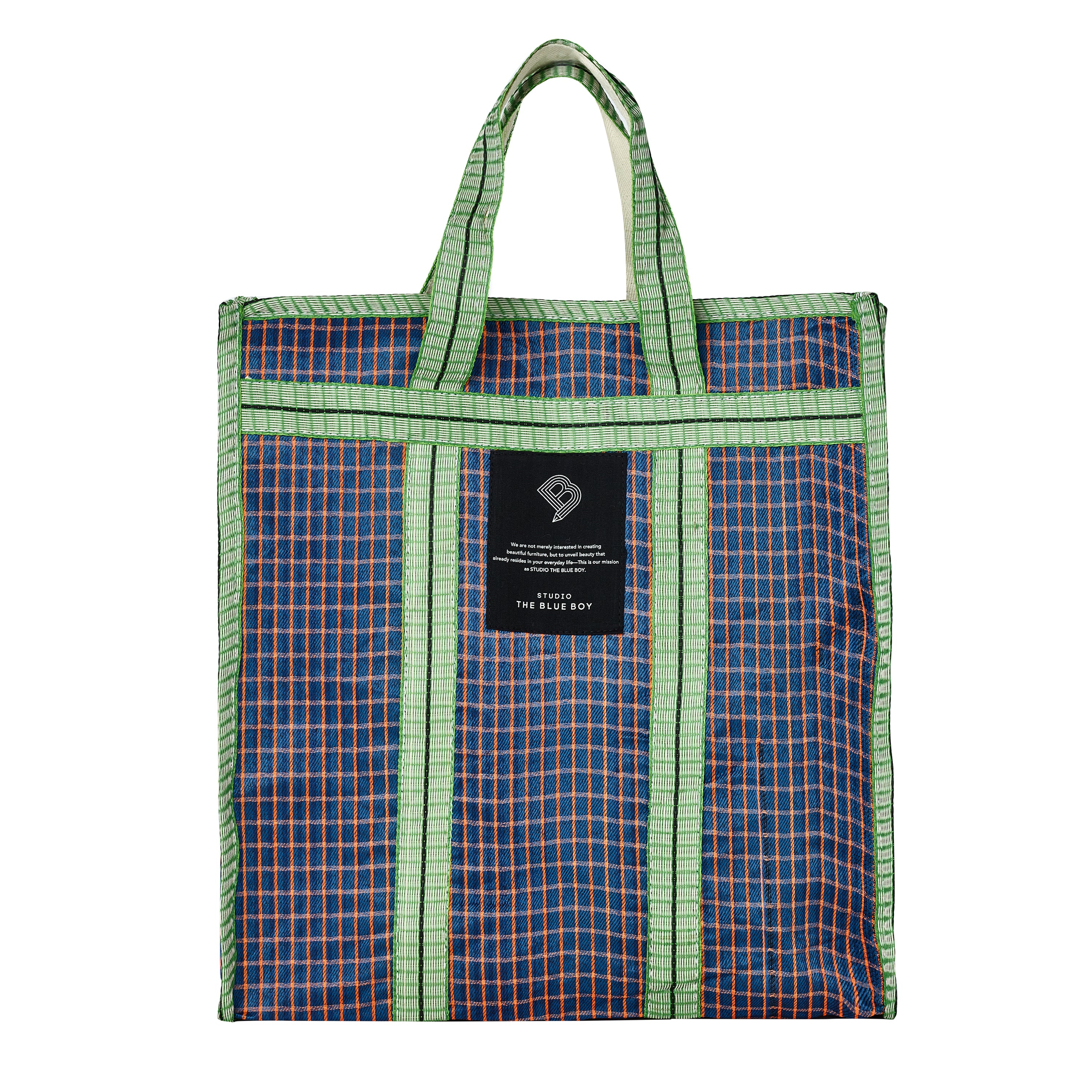 Recycled Nylon Market Bag - Martina check