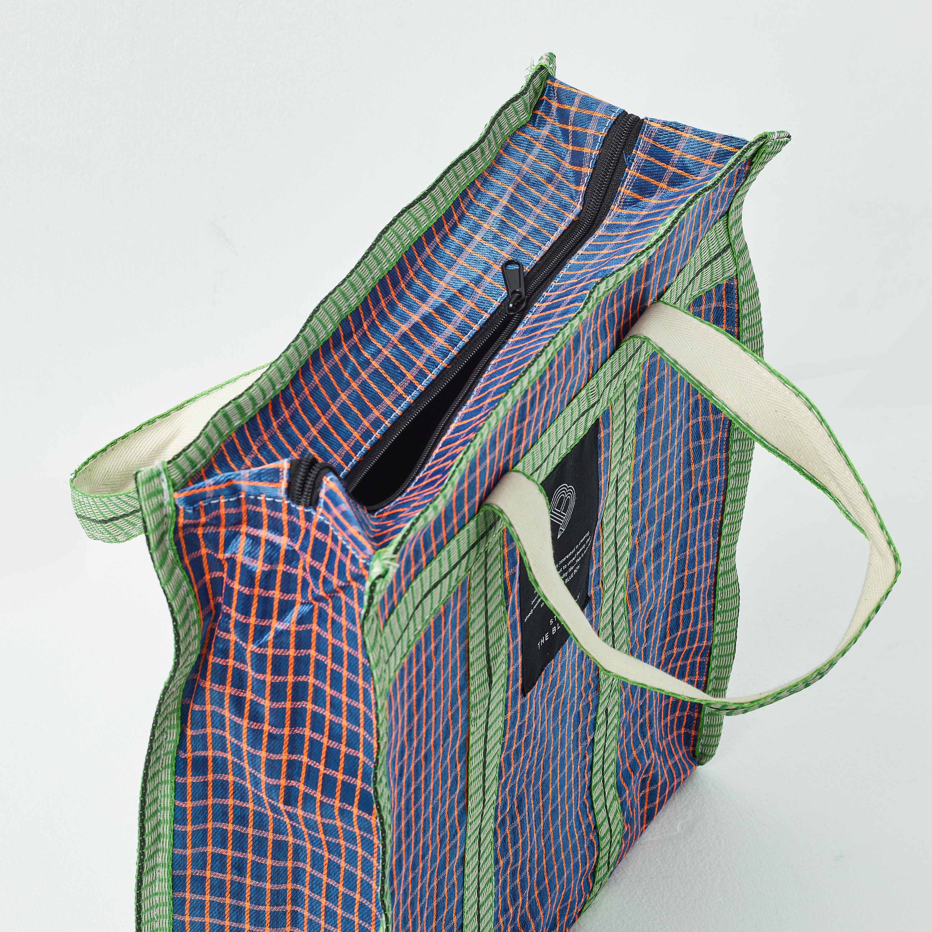 Recycled Nylon Market Bag - Martina check