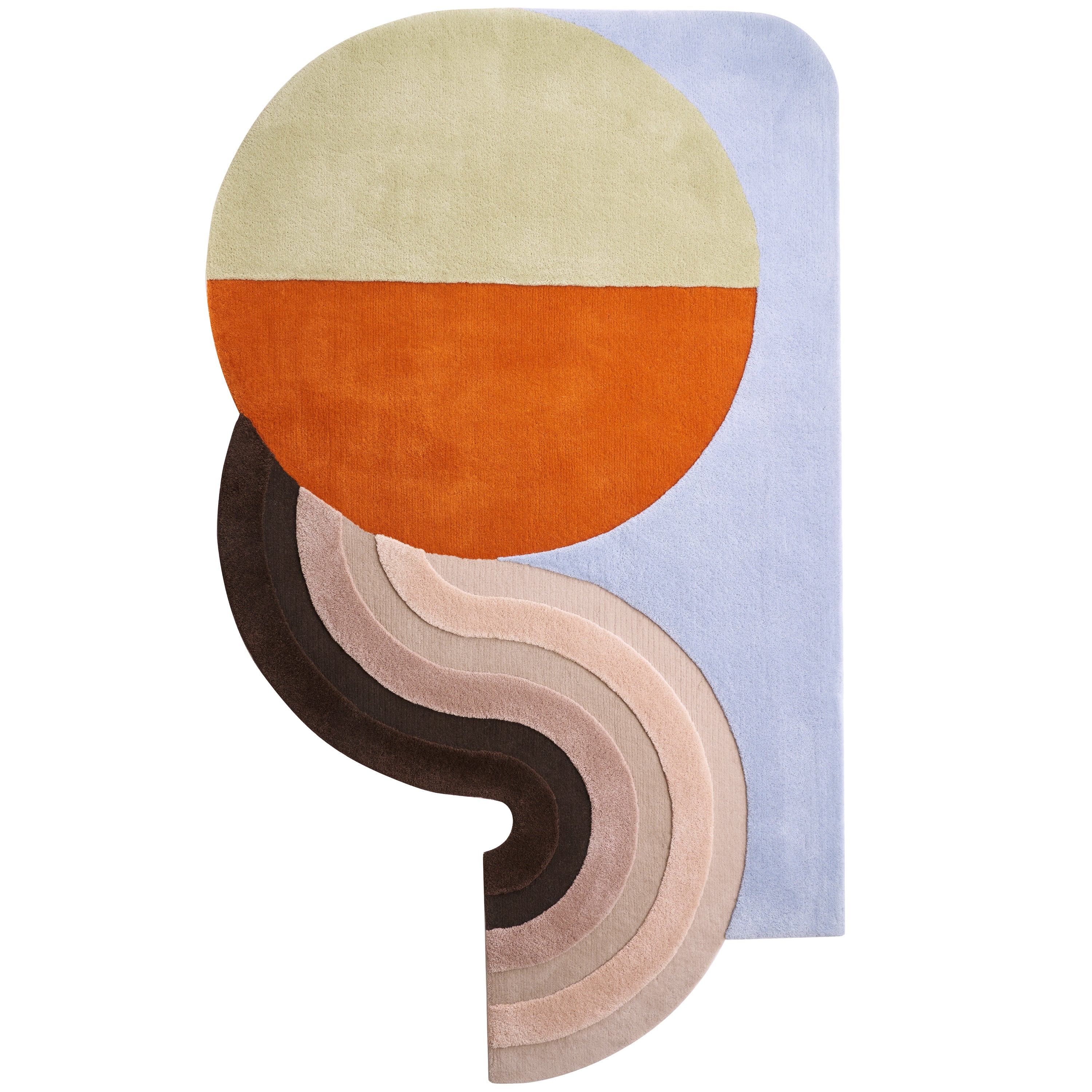 Wavy Gradient Rug - Milky Pistachio x Yellow