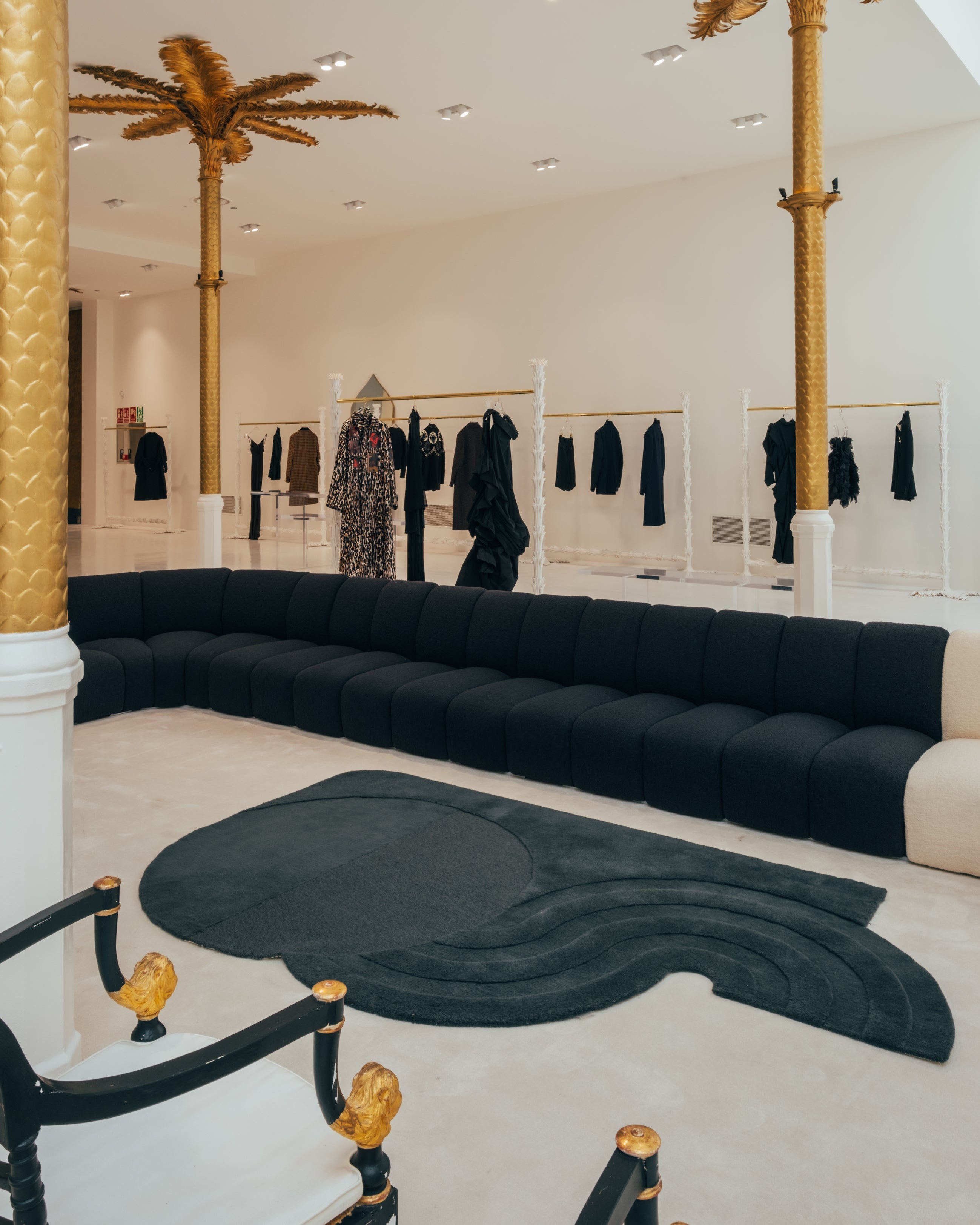 Alfombra de gradiente ondulado - Gris carbón