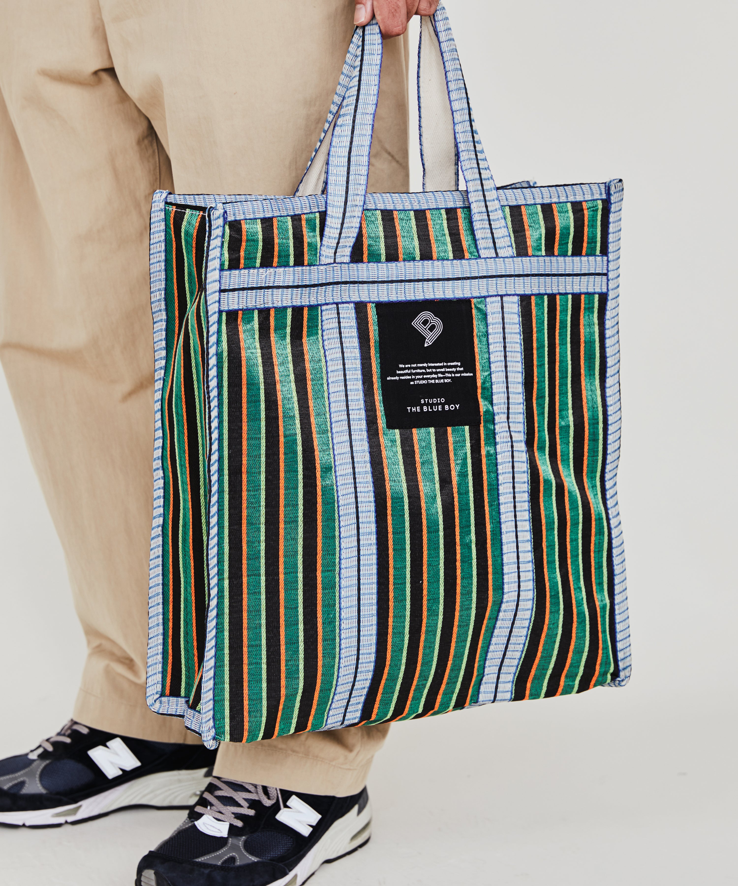 Recycled Nylon Market Bag - Ghiacciolo Stripe
