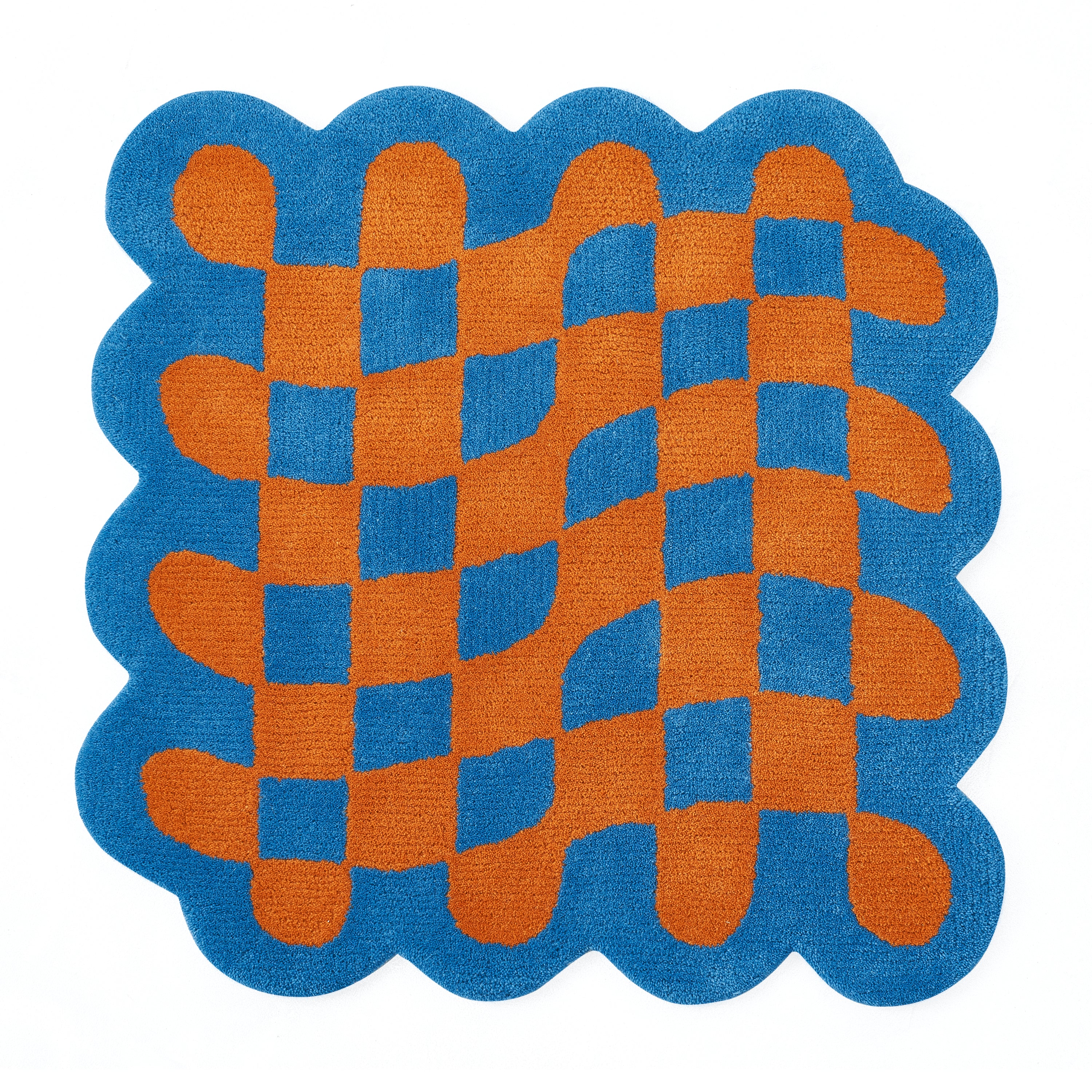 Alfombra líquida esculpida - Pistacho cremoso x Azul hielo cremoso x Naranja Jaffa