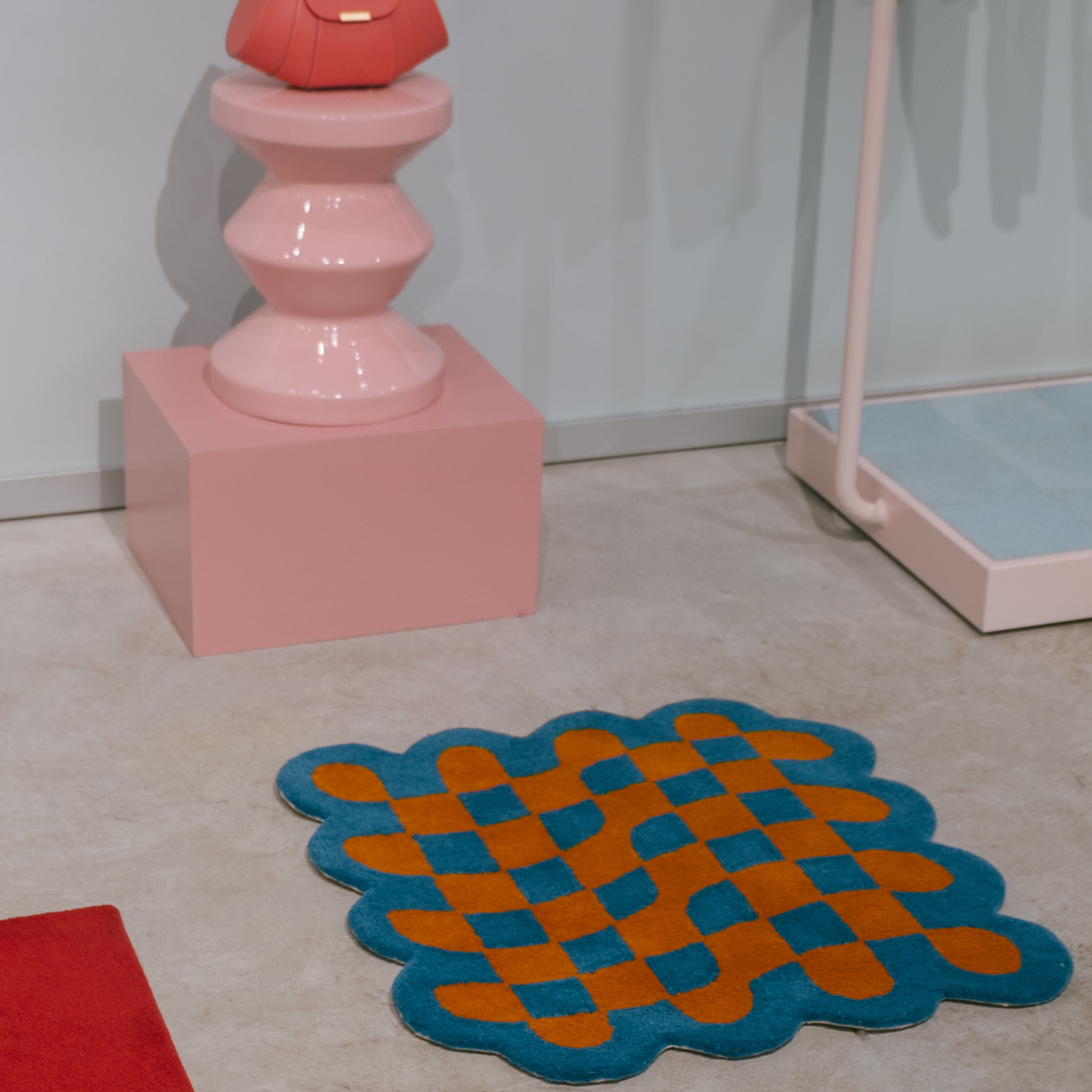 Alfombra líquida esculpida - Pistacho cremoso x Azul hielo cremoso x Naranja Jaffa