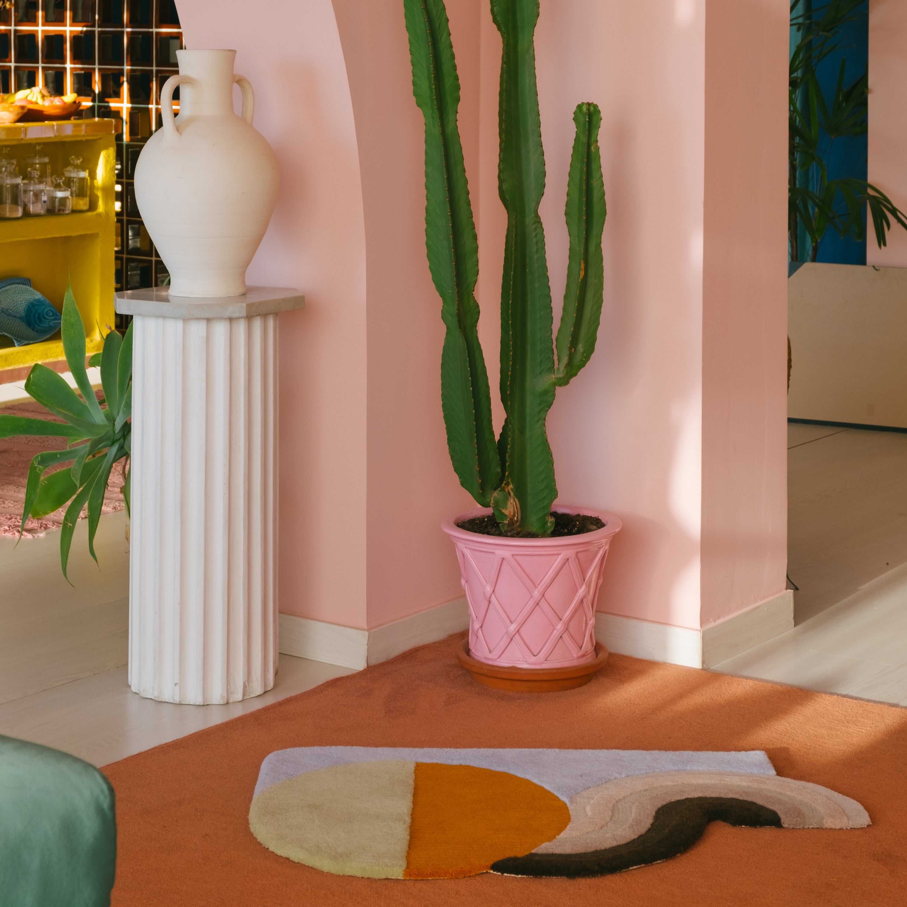 Wavy Gradient Doormat - Milky Pistachio x Yellow
