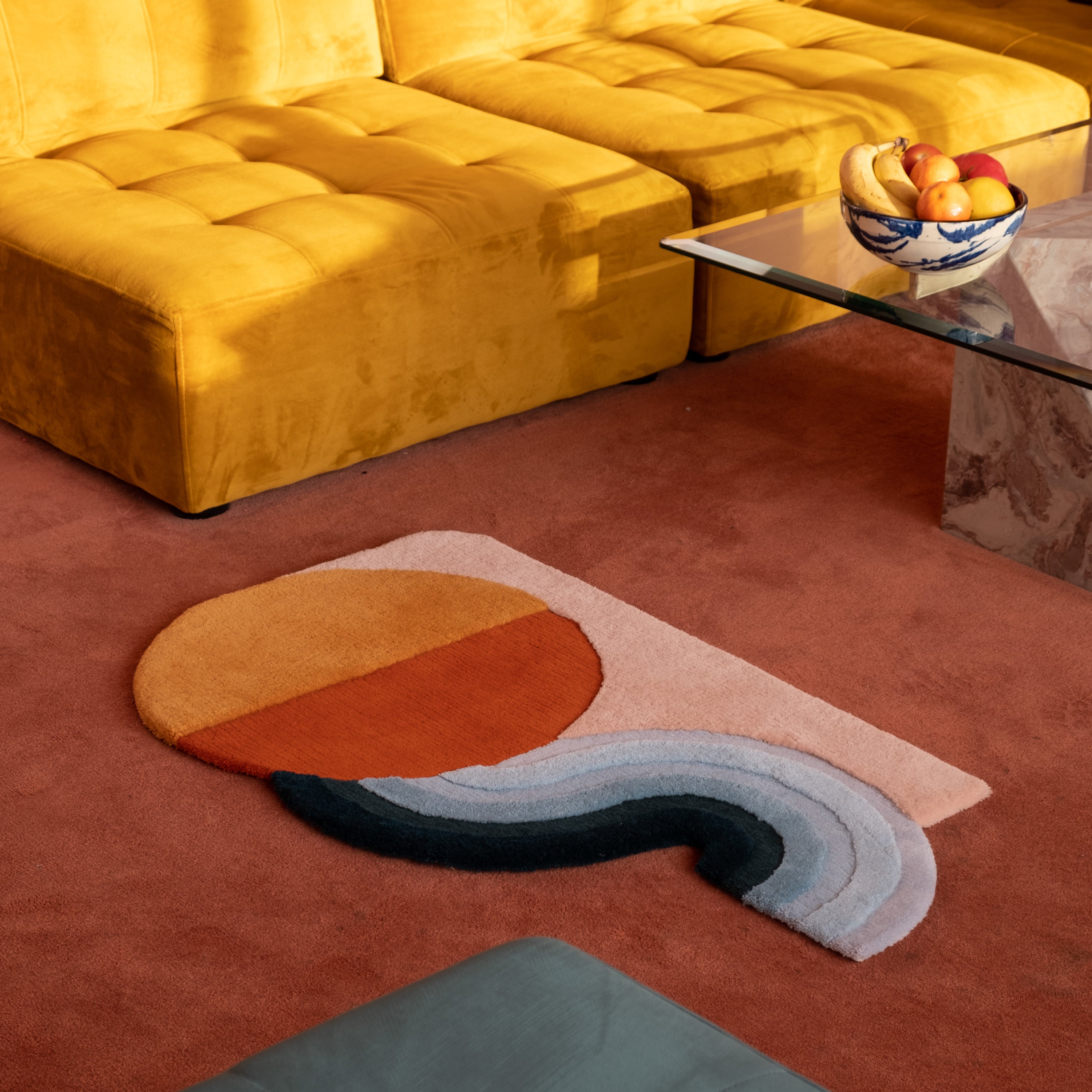 Wavy Gradient Doormat - Orange x Yellow