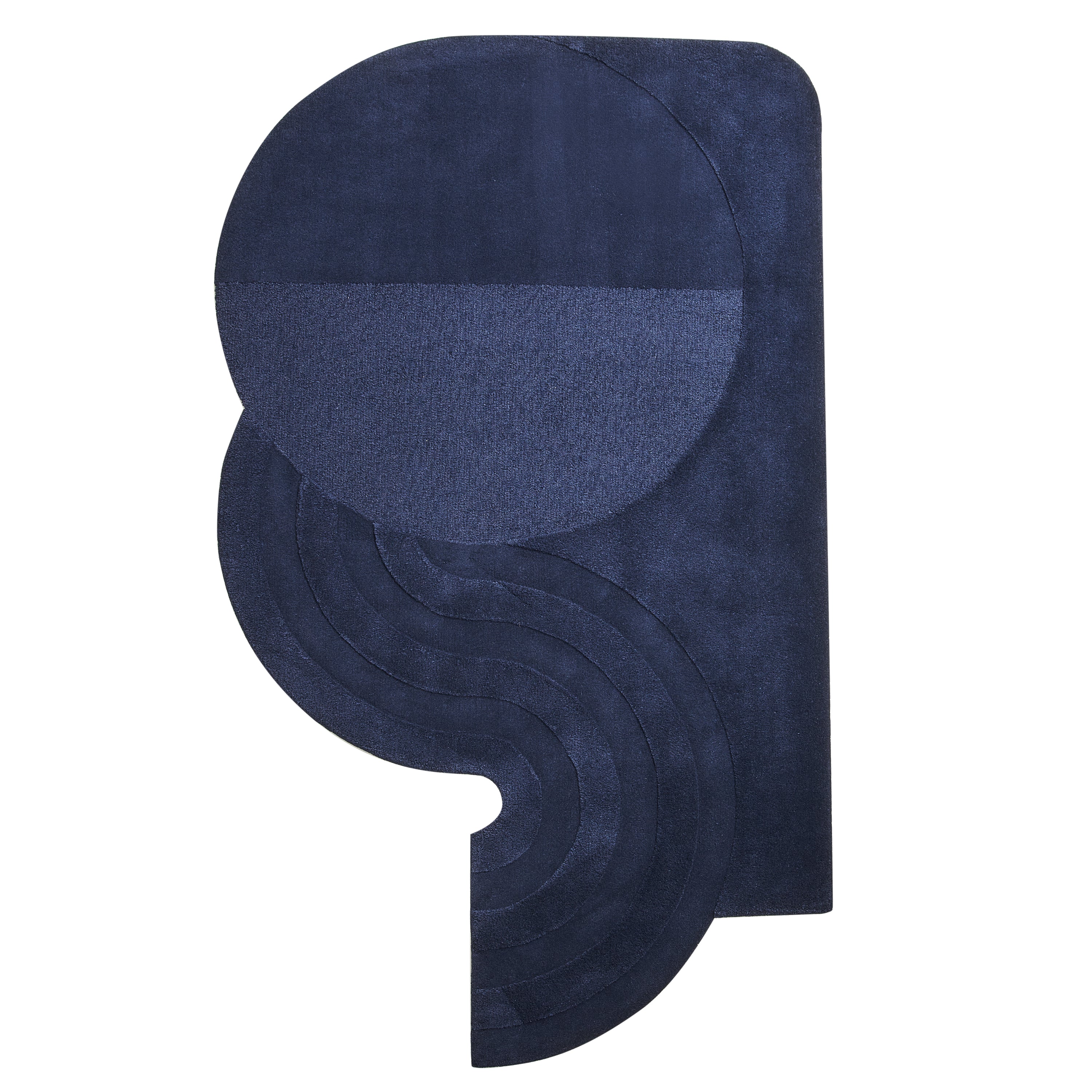 Wavy Gradient Rug - Midnight Navy