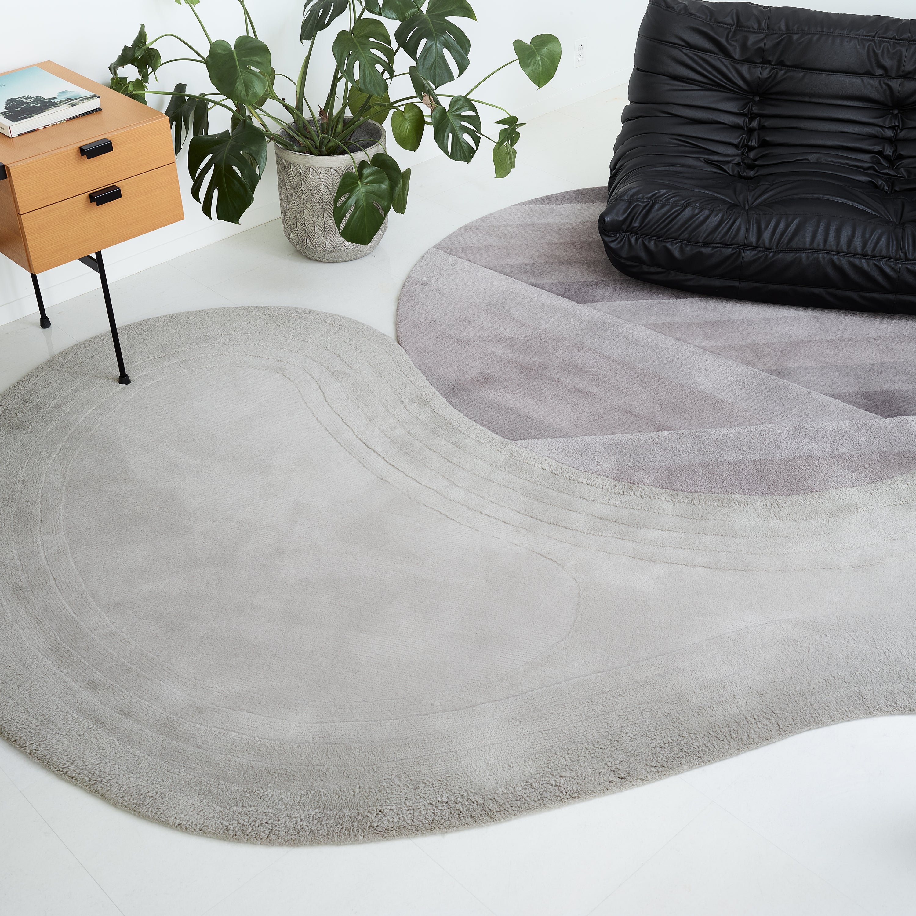 Alfombra de gradiente ondulado - Gris carbón