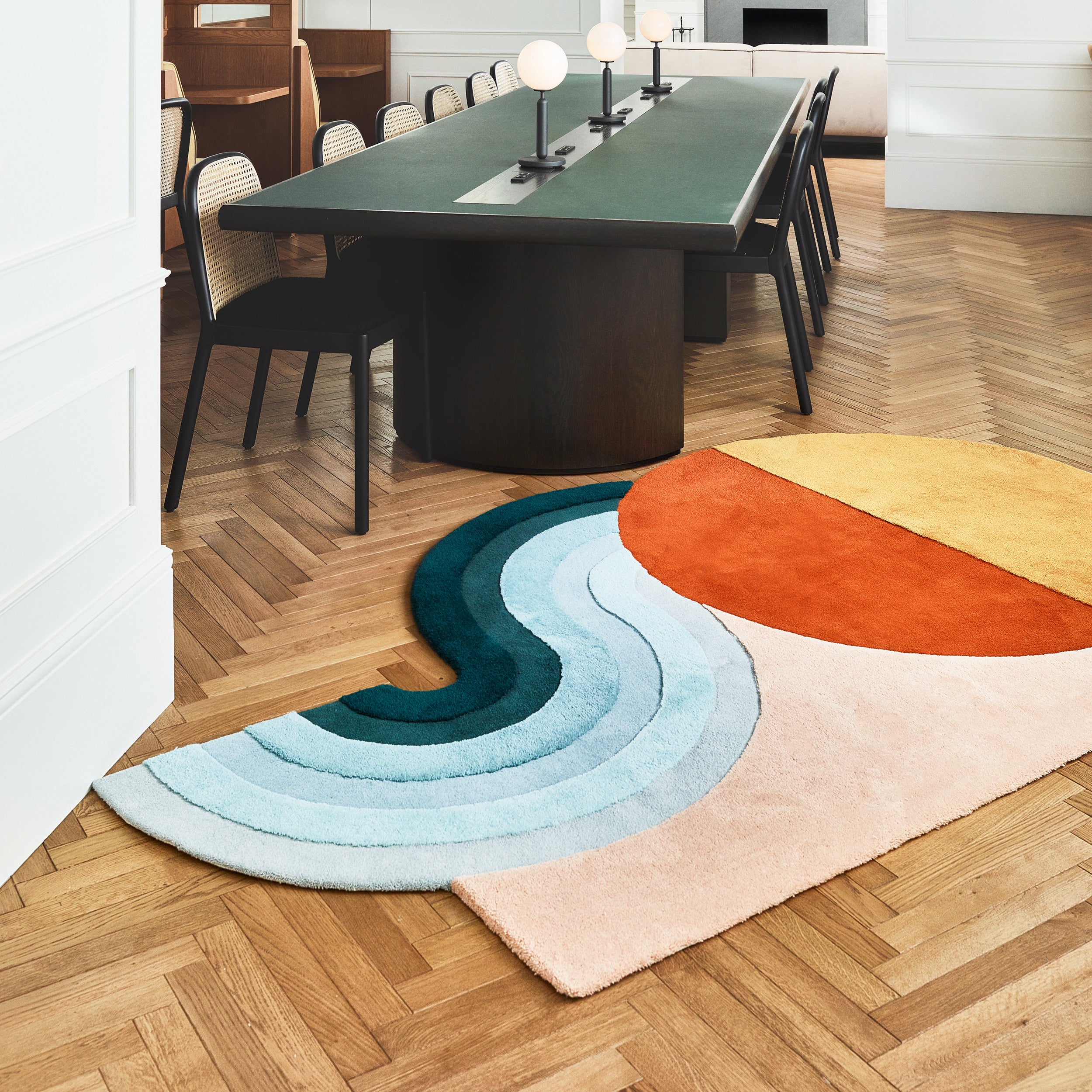 Wavy Gradient Rug - Orange x Yellow