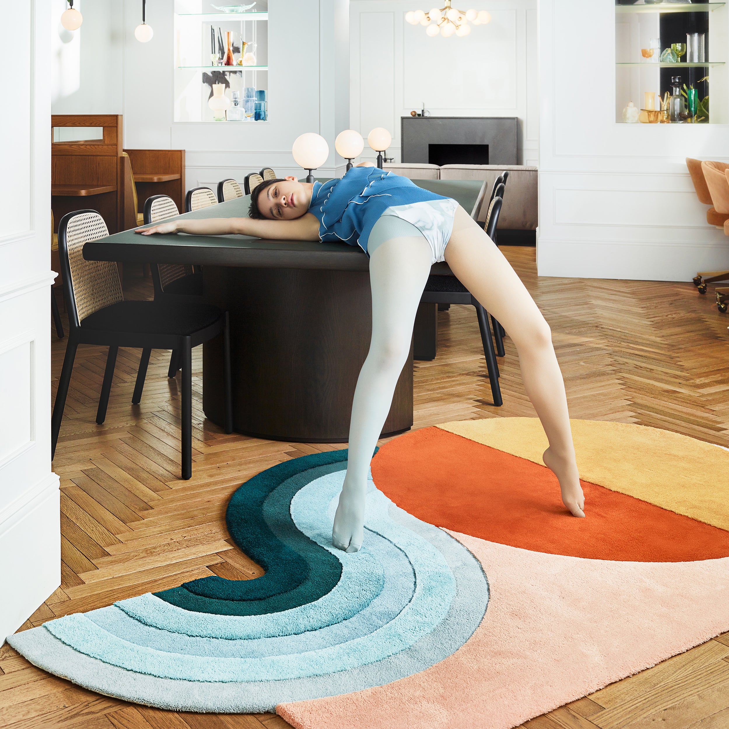 Wavy Gradient Rug - Orange x Yellow