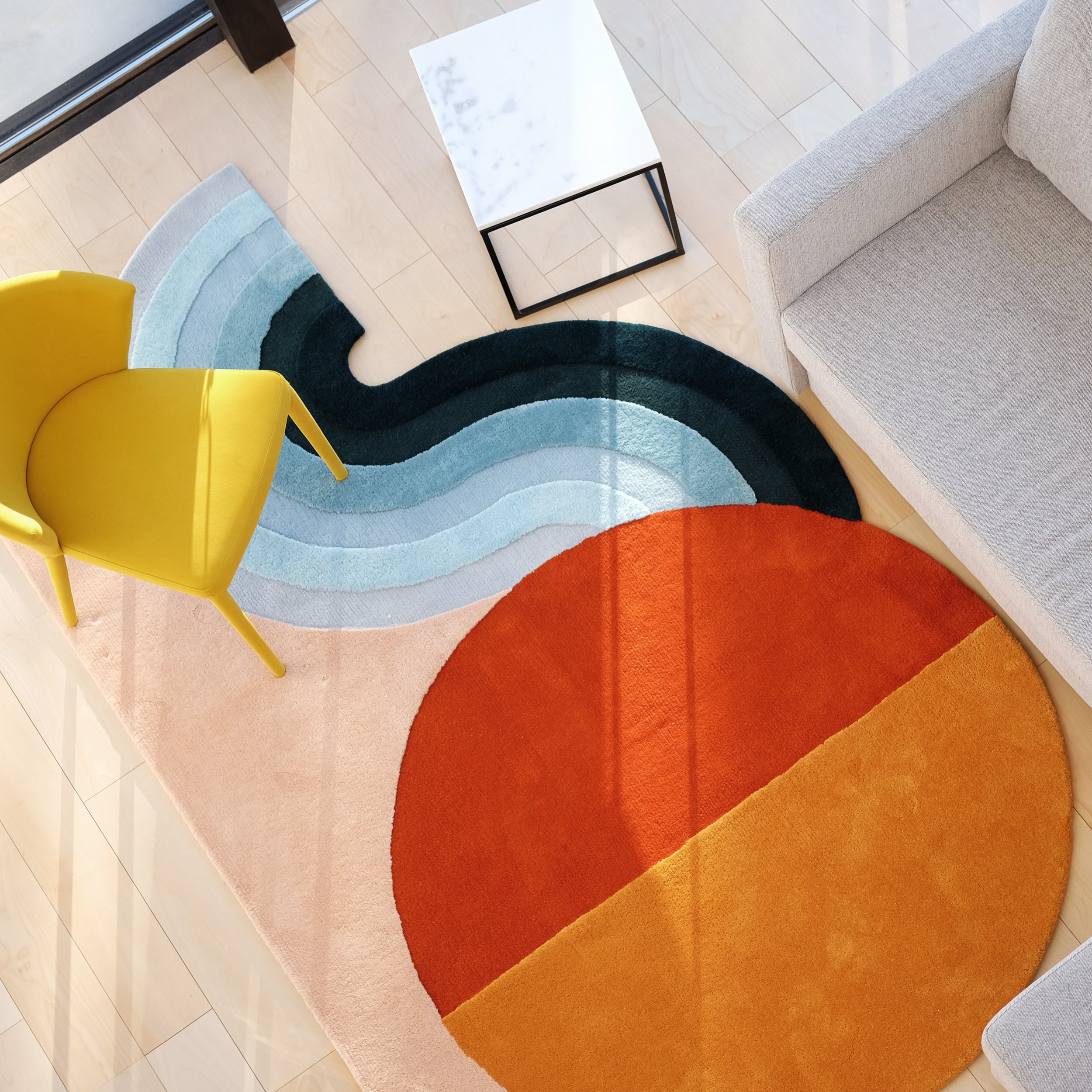 Wavy Gradient Rug - Orange x Yellow